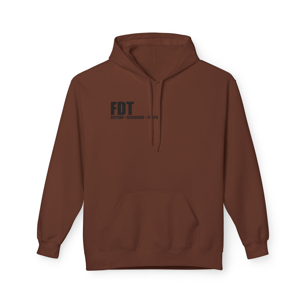 FDT minimalist text Hoodie | Small chest logo, white pullover