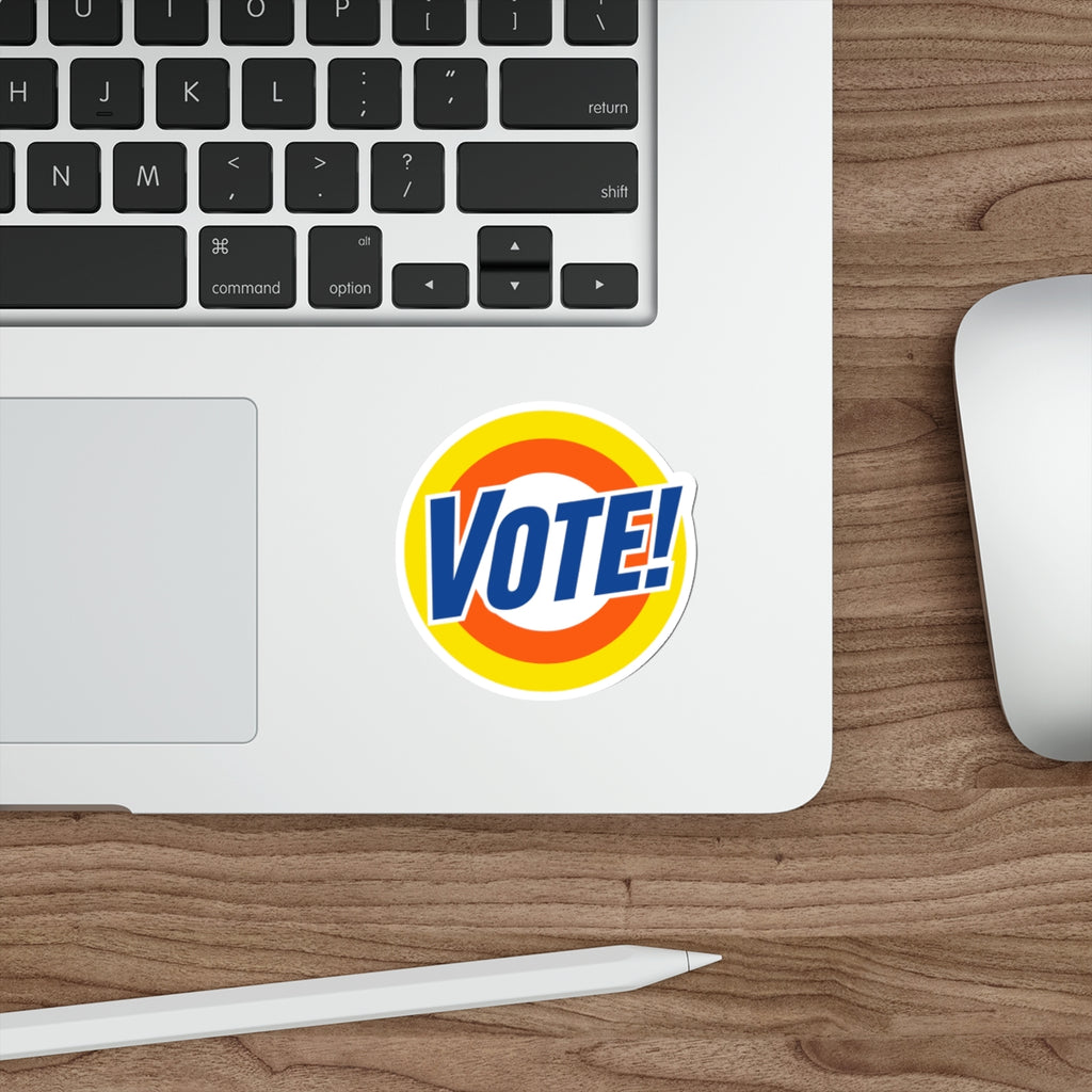 Vote! Round Sticker | Die Cut Sticker, Voter Awareness Decal