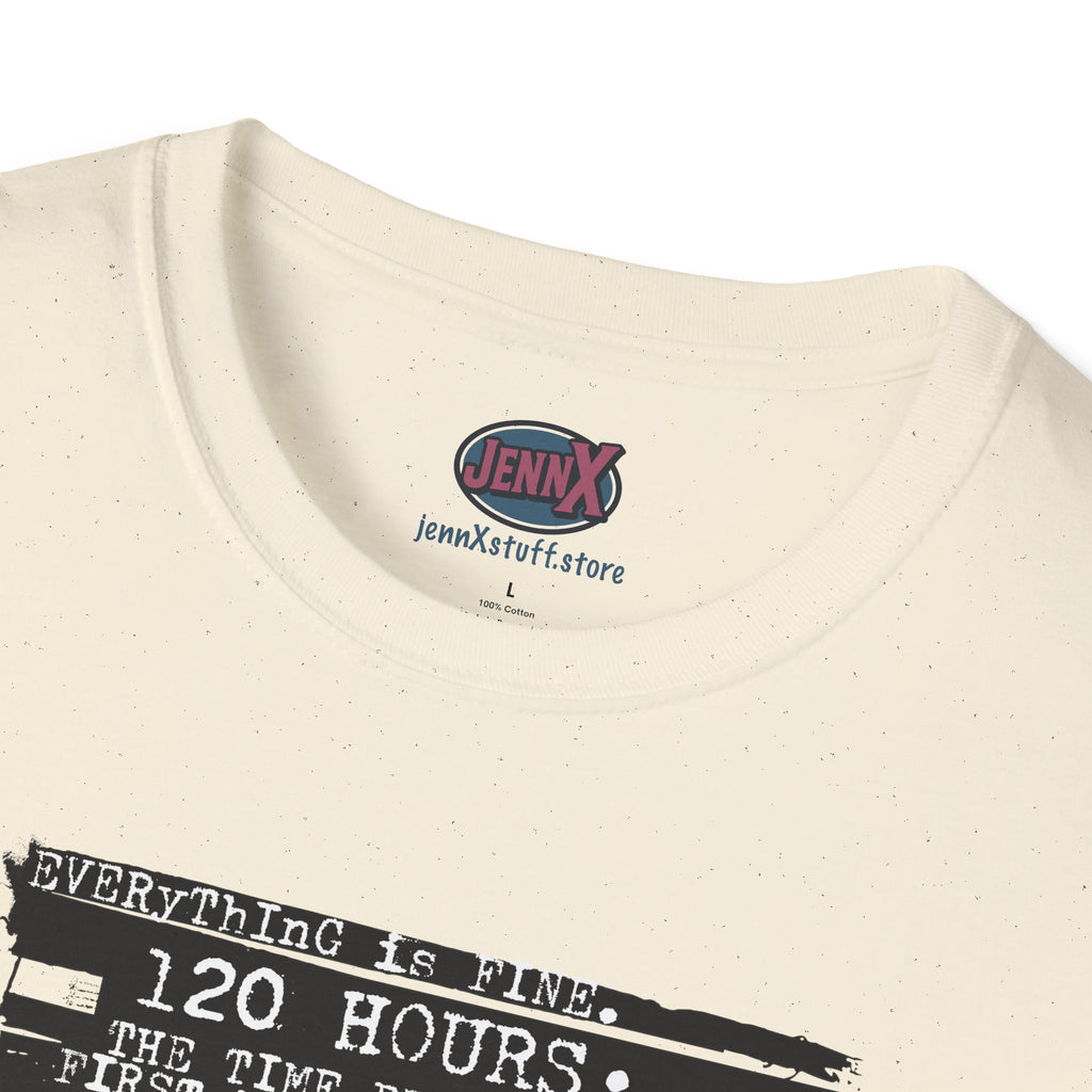 120 Hours distressed barcode graphic T-Shirt | vintage scanner art