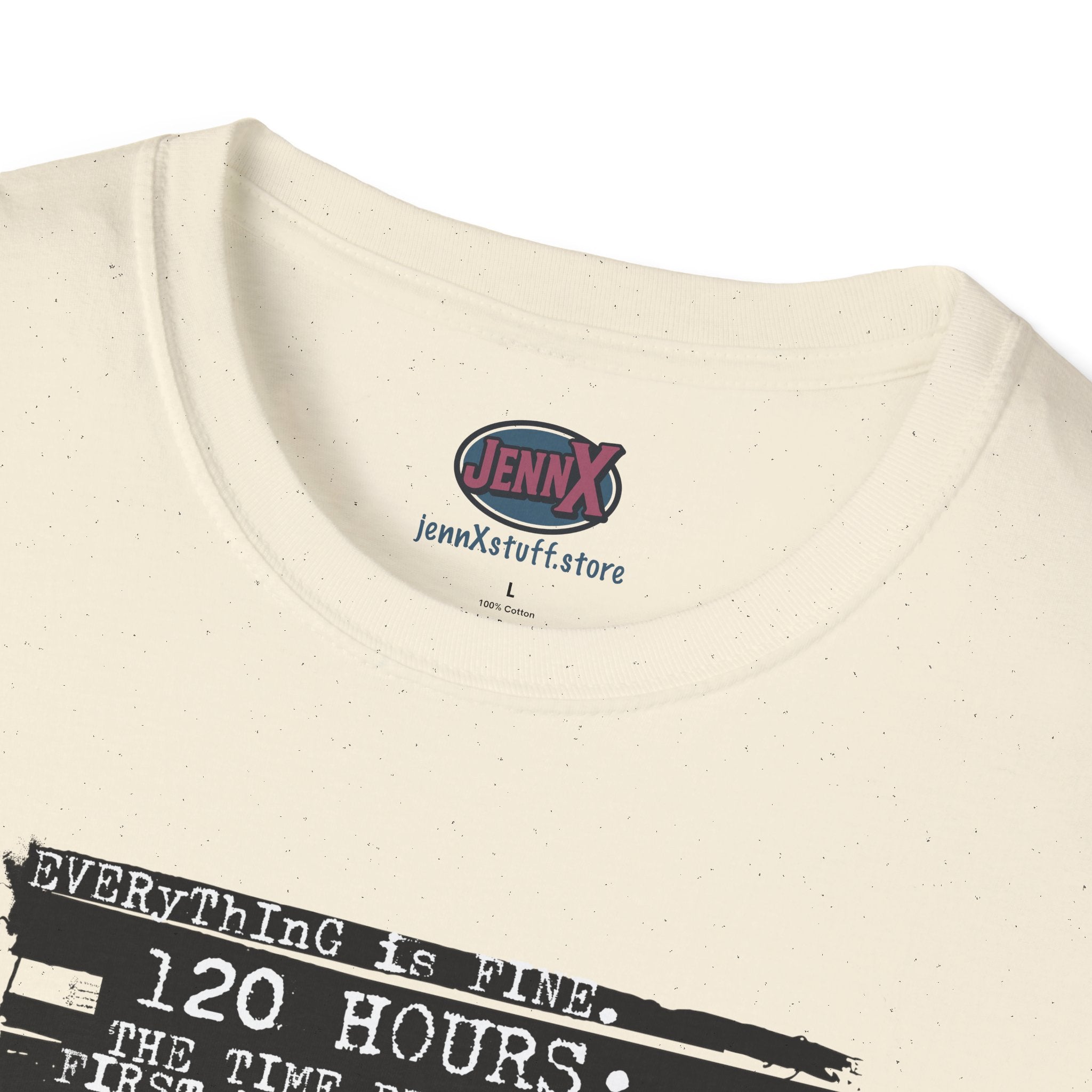 120 Hours distressed barcode graphic T-Shirt | vintage scanner art