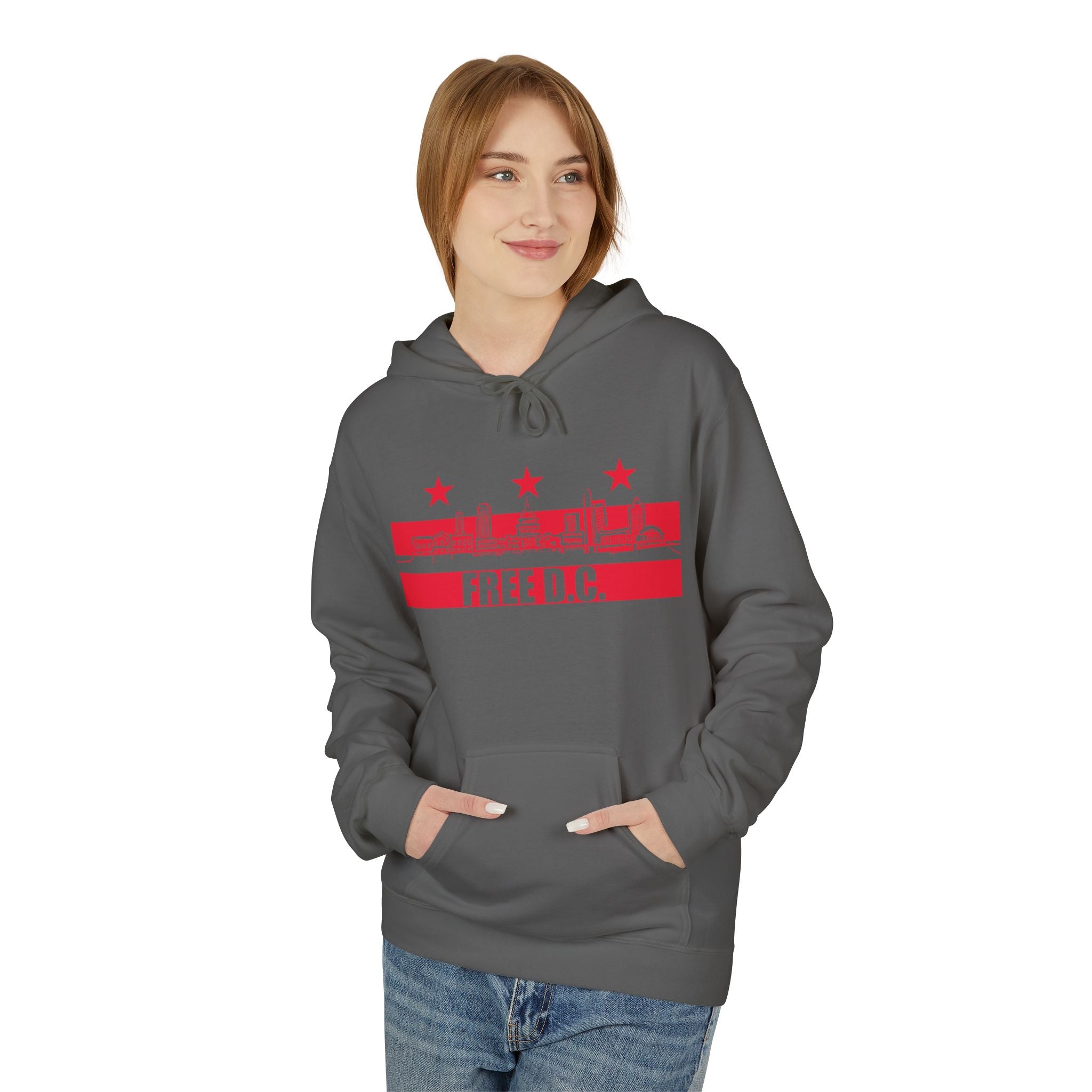 Free DC Hand-Drawn Washington DC Skyline Hoodie I Anti-Trump Fuck ICE
