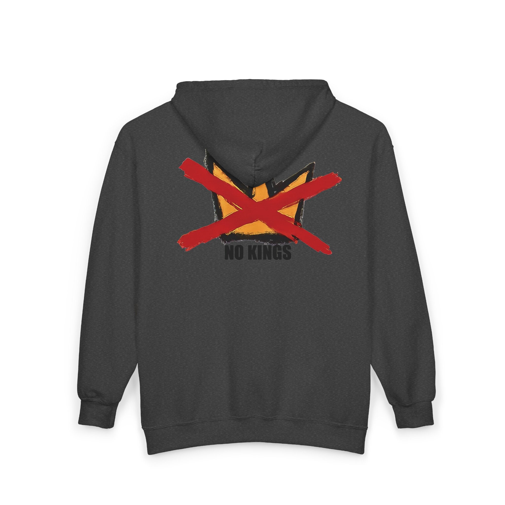 No Kings Hoodie Hand-Darawn design - Die-Cut Protest Sticker Included