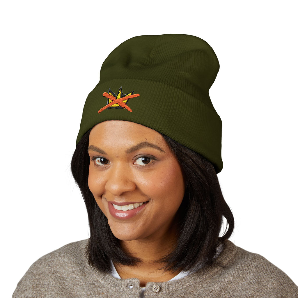 No Kings Cuffed Beanie with Embroidery - No Trump - Nope - No Kings Crown