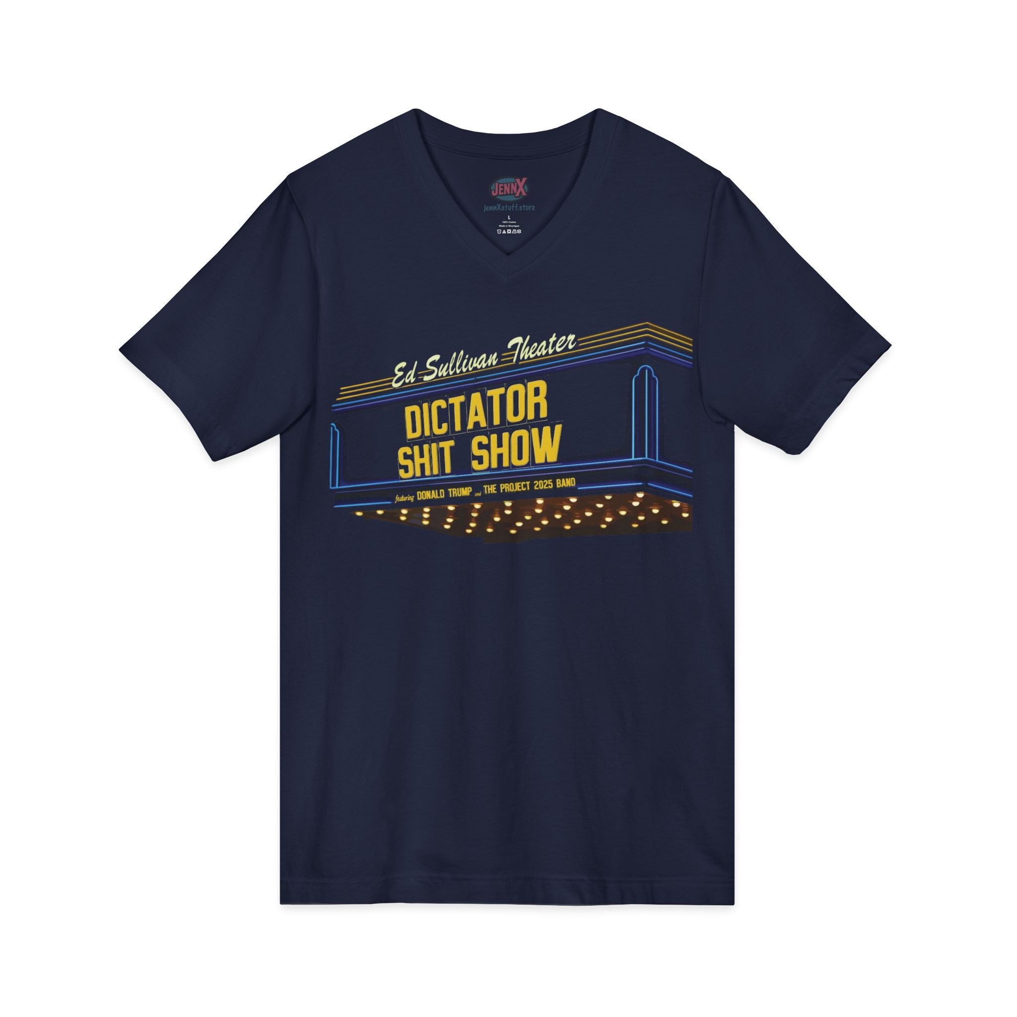 Colbert, Kimmell, free speech shirt - " The Dictator Shit Show Featuring Donald Trump and The Project 2025 Band"