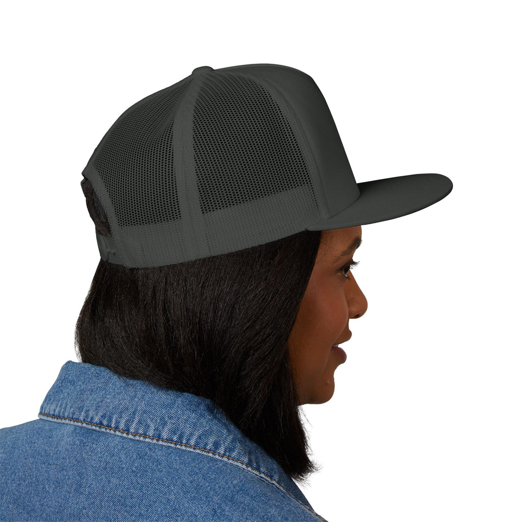 No Kings flame skull embroidery Trucker Cap | 5-panel mesh hat