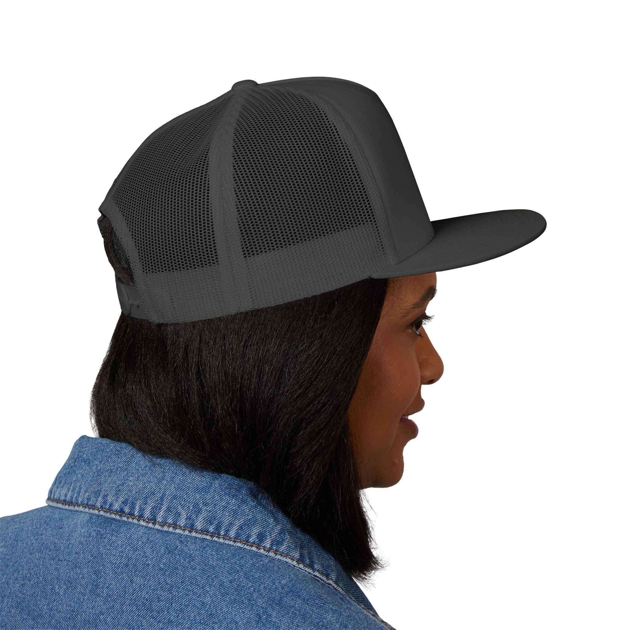 No Kings flame skull embroidery Trucker Cap | 5-panel mesh hat