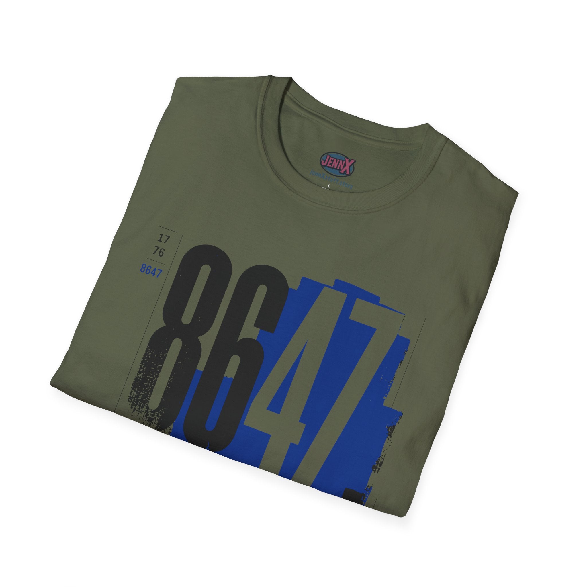 8647 Tee | Bold Blue Black Typographic T-Shirt I We The People Kick Him Out