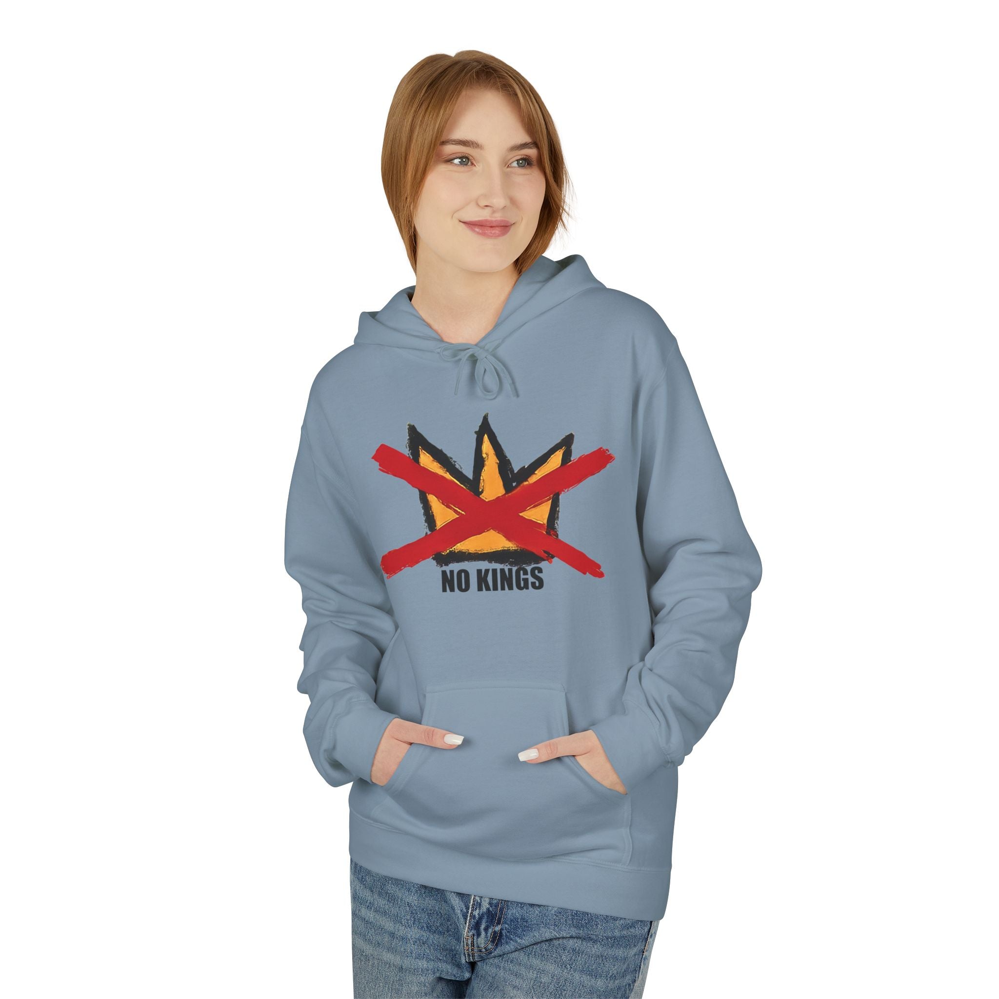 No Kings Hand-Drawn Graphic Hoodie | Includes No Kings sticker