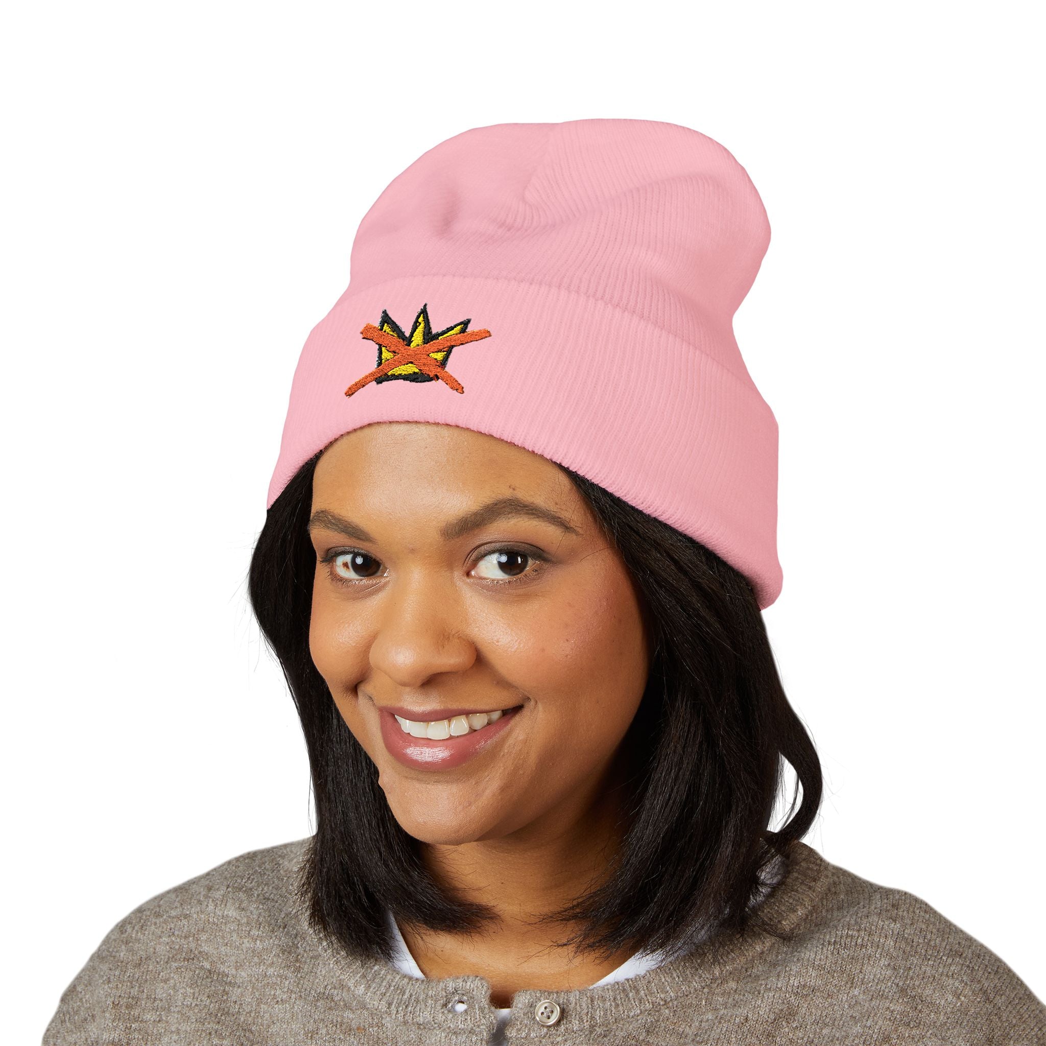 No Kings Cuffed Beanie with Embroidery - No Trump - Nope - No Kings Crown