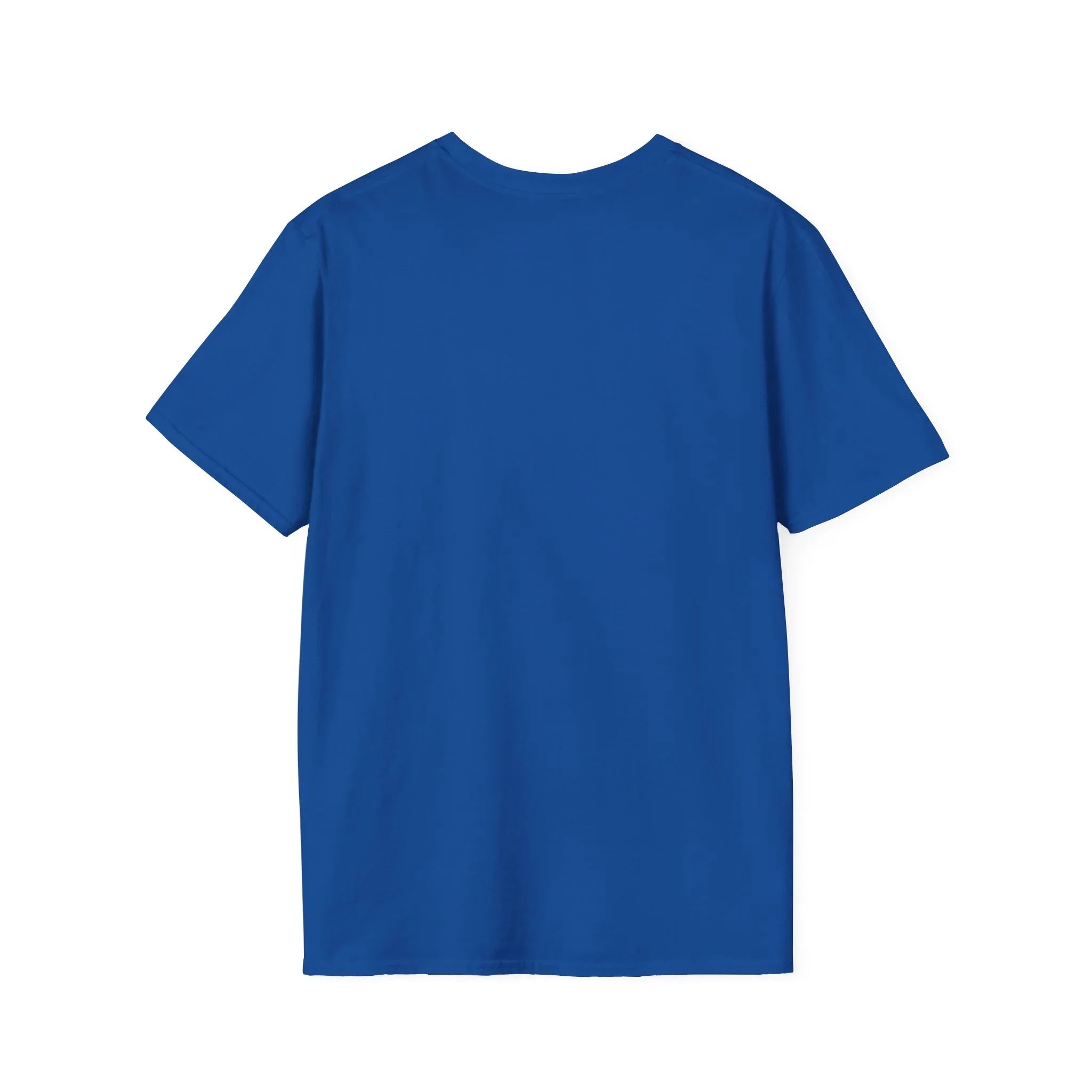 Solid royal blue protest tee, back view — ready for bold activist graphics and statement designs.