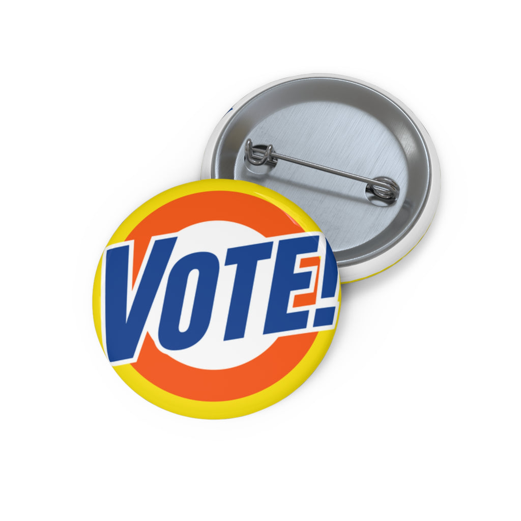 Vote! Pin Button | Tide Parody, Political Campaign Badge, Round Button Pin