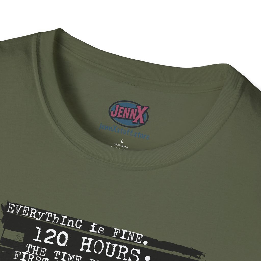 120 Hours distressed barcode graphic T-Shirt | vintage scanner art
