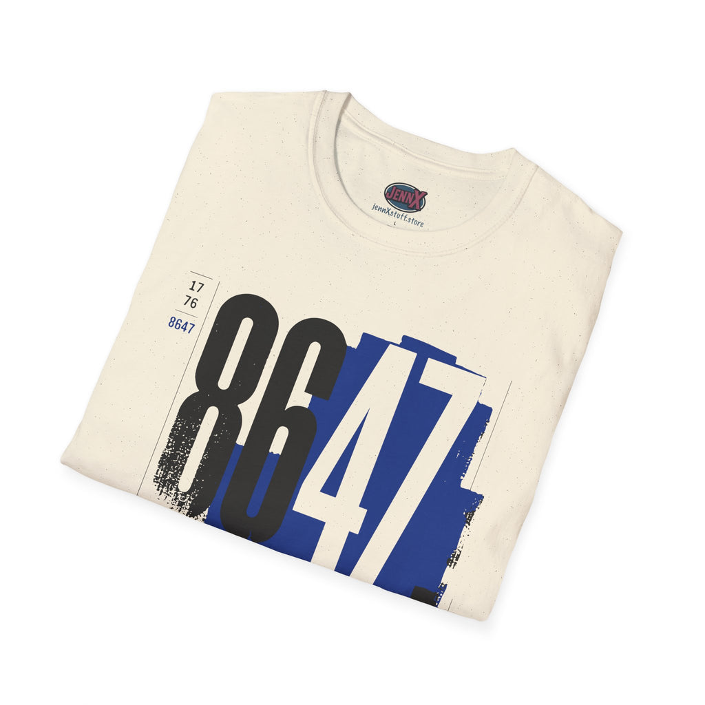 8647 Tee | Bold Blue Black Typographic T-Shirt I We The People Kick Him Out