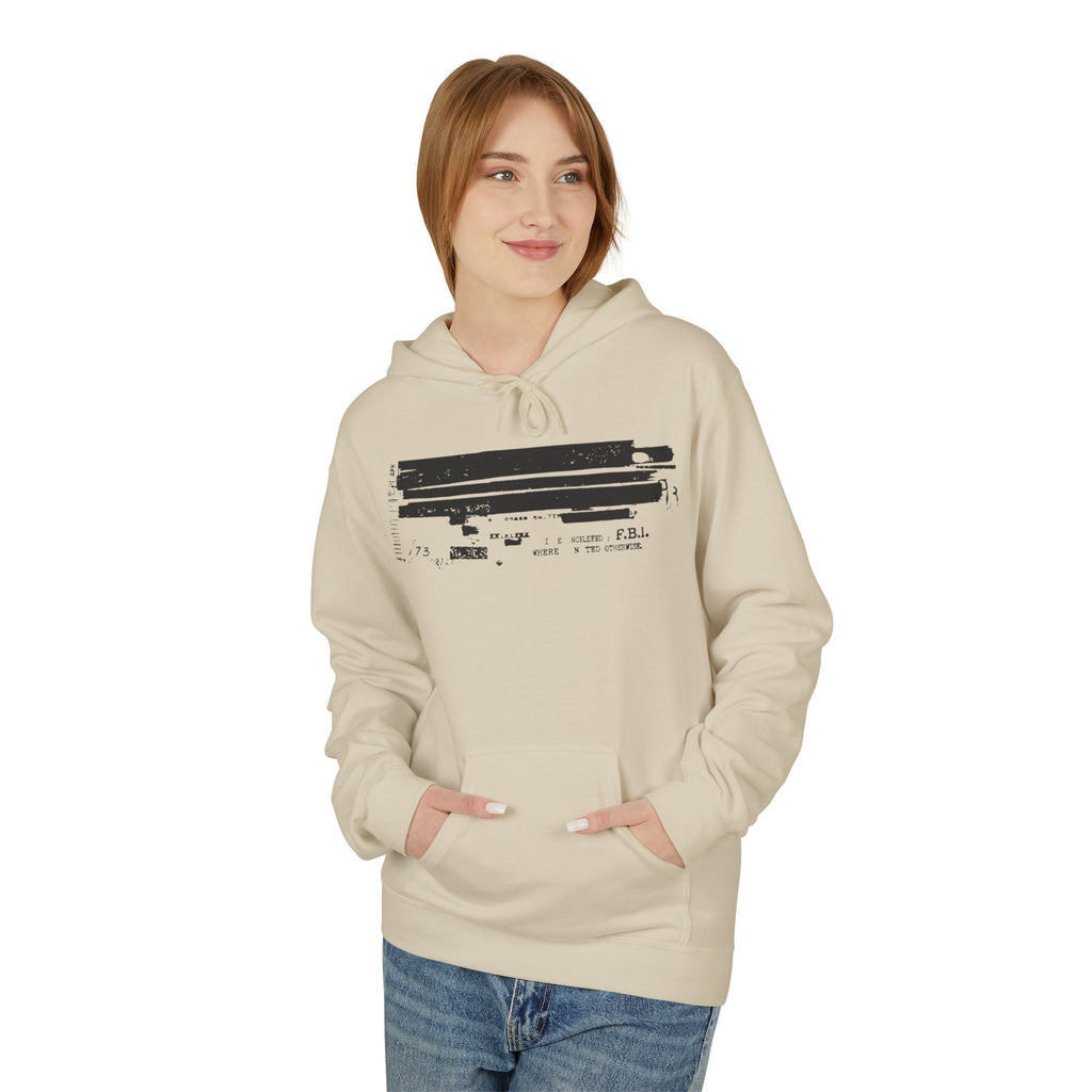 Redacted Document 'TRUMP LIES' Hoodie | Political Statement, Black Ink Print
