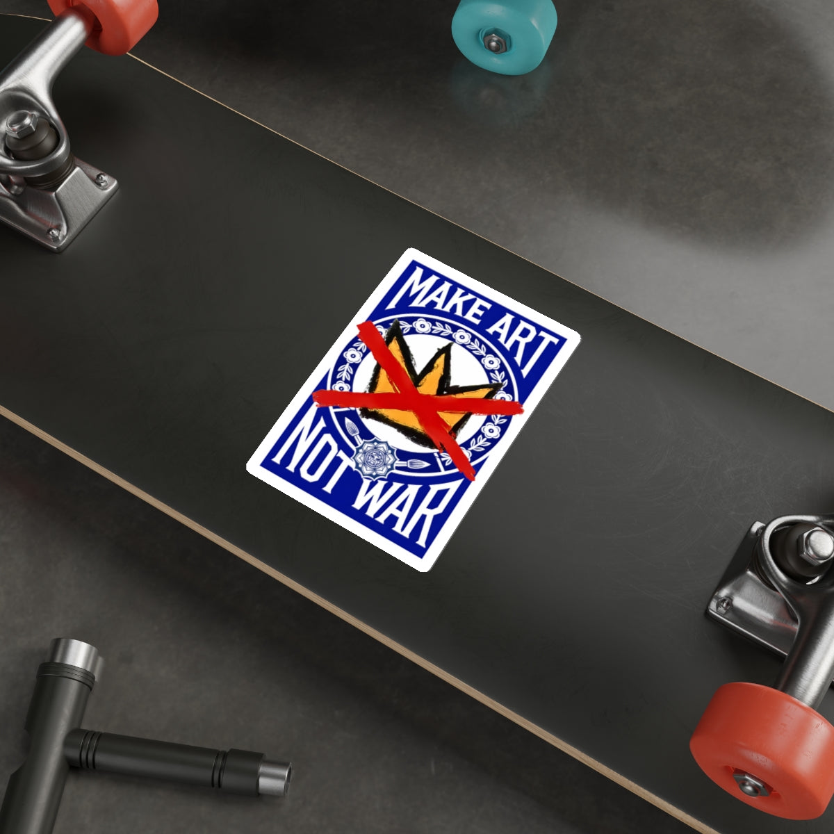 Make Art Not War Sticker | Peace Protest Die-Cut Sticker