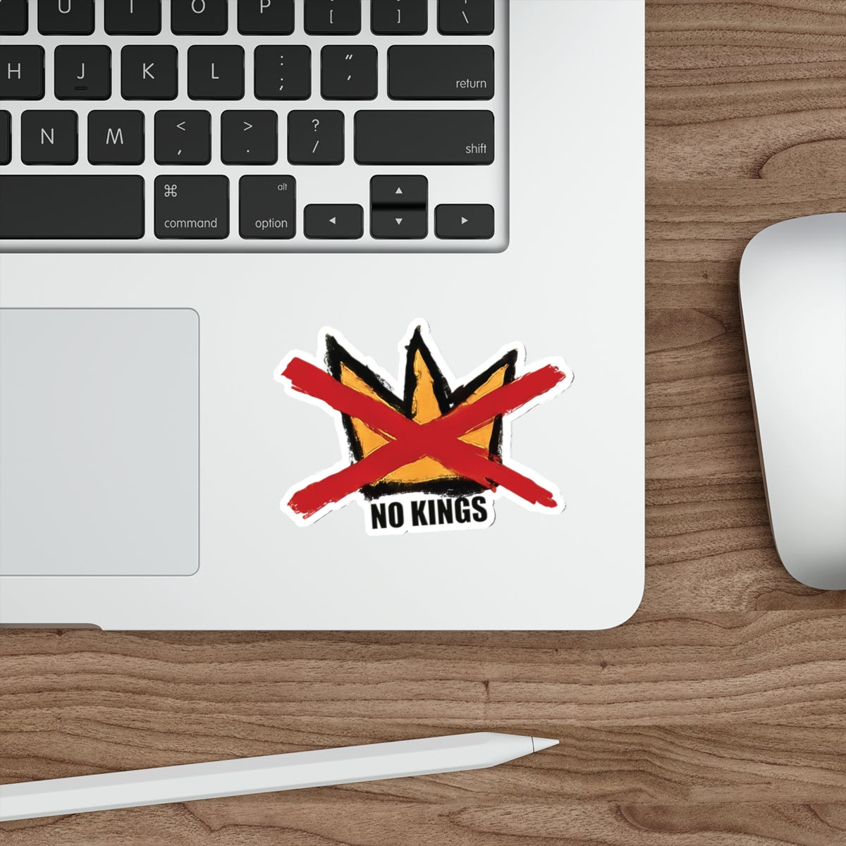 No Kings Hand-drawn Die-Cut Sticker - Artist Made!