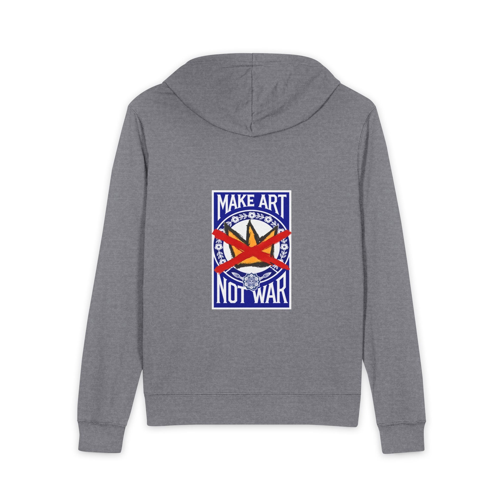 Make Art Not War Hoodie | Peace Symbol with Bold Text