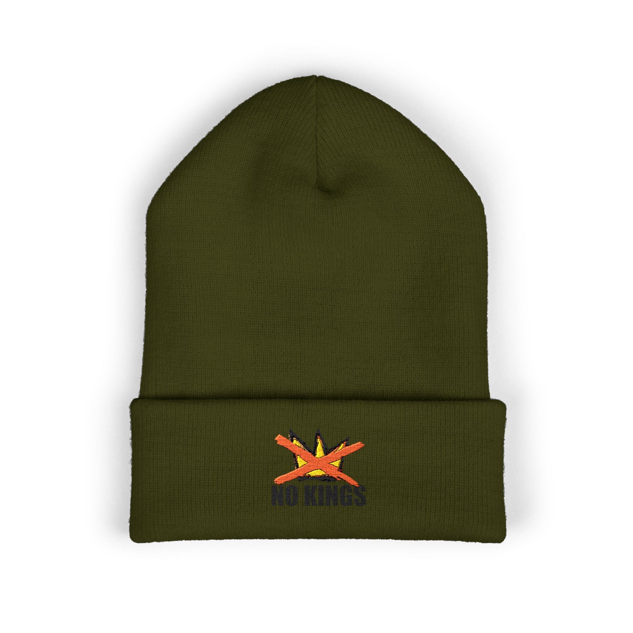 No Kings Anti Trump Beanie Embroidered Cuffed - Soft, gift for lovers of freedom