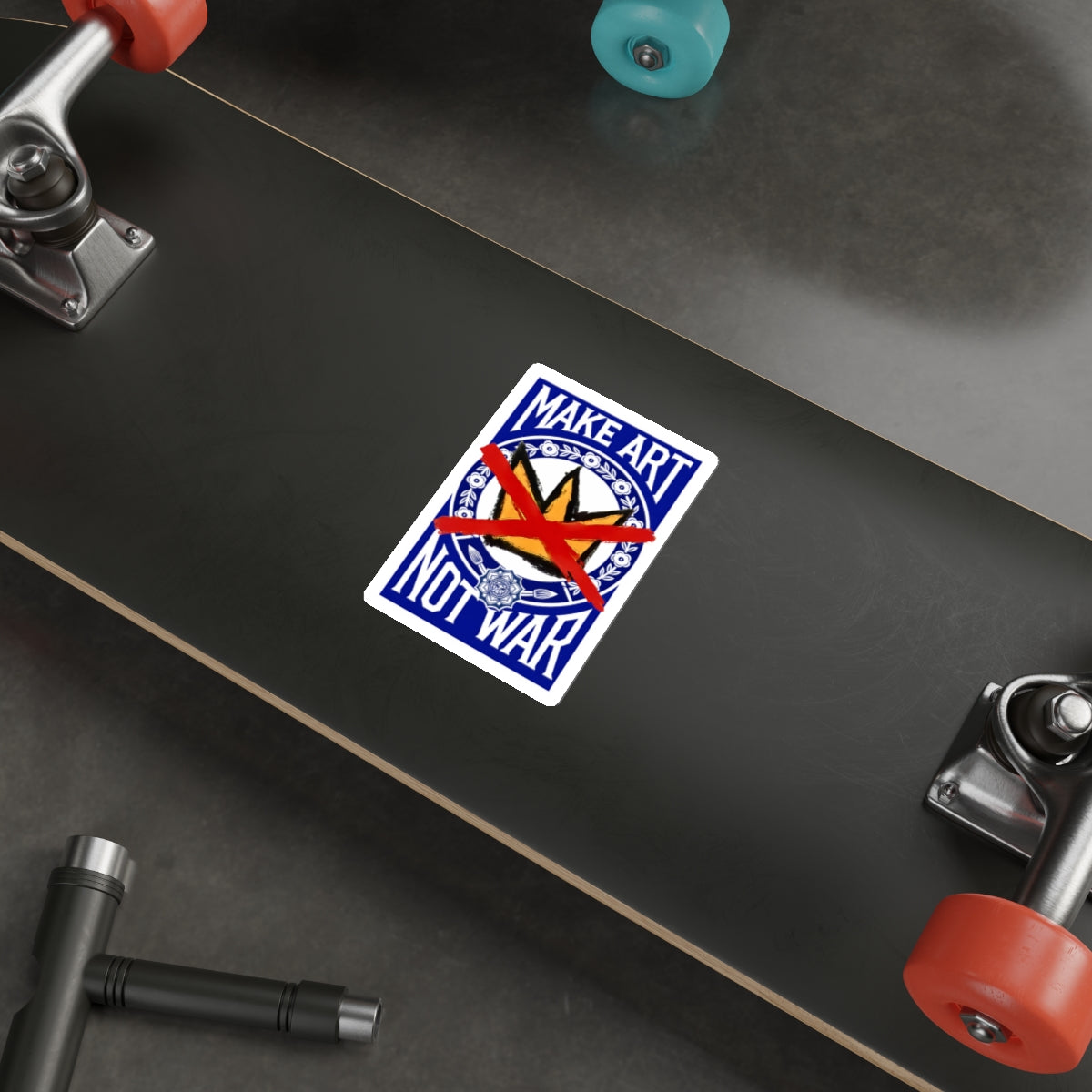 Make Art Not War Sticker | Peace Protest Die-Cut Sticker