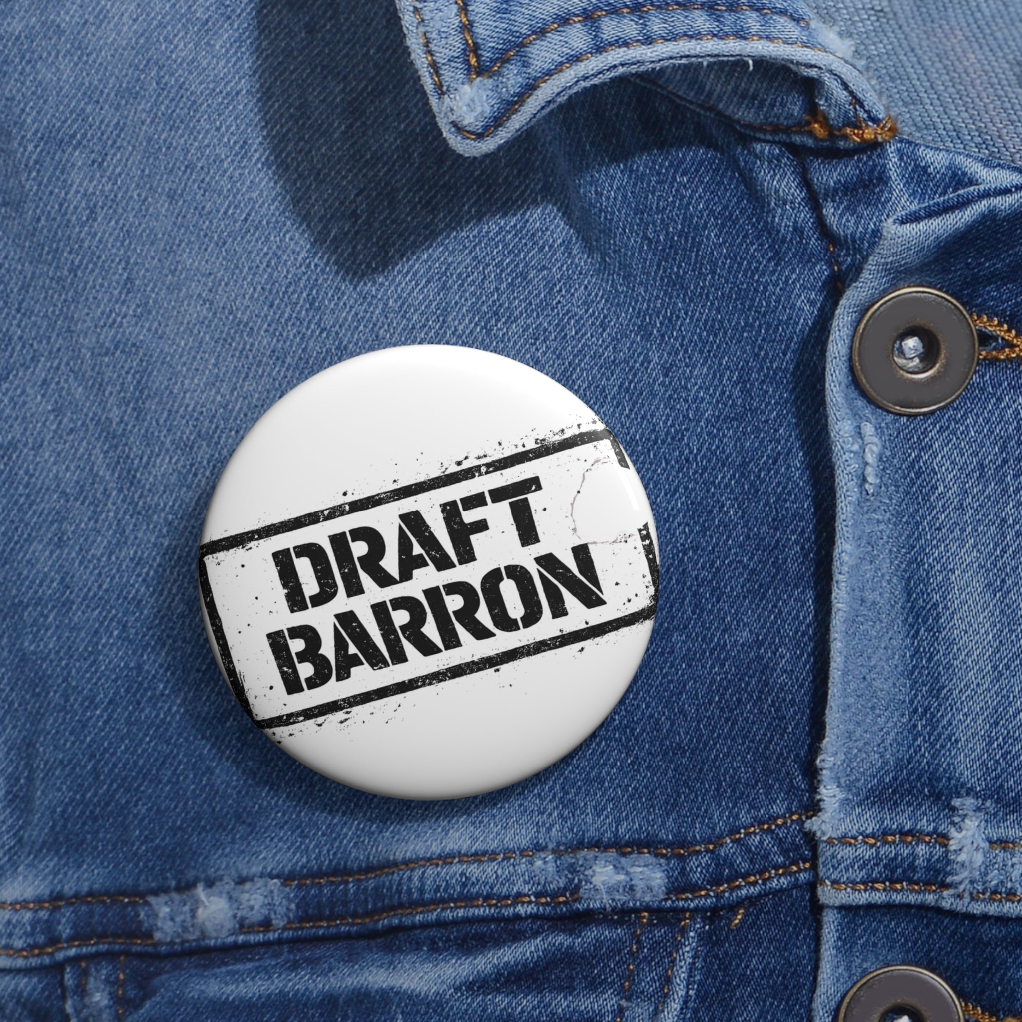 Draft Barron Pin Button | Political Stamp Logo Button