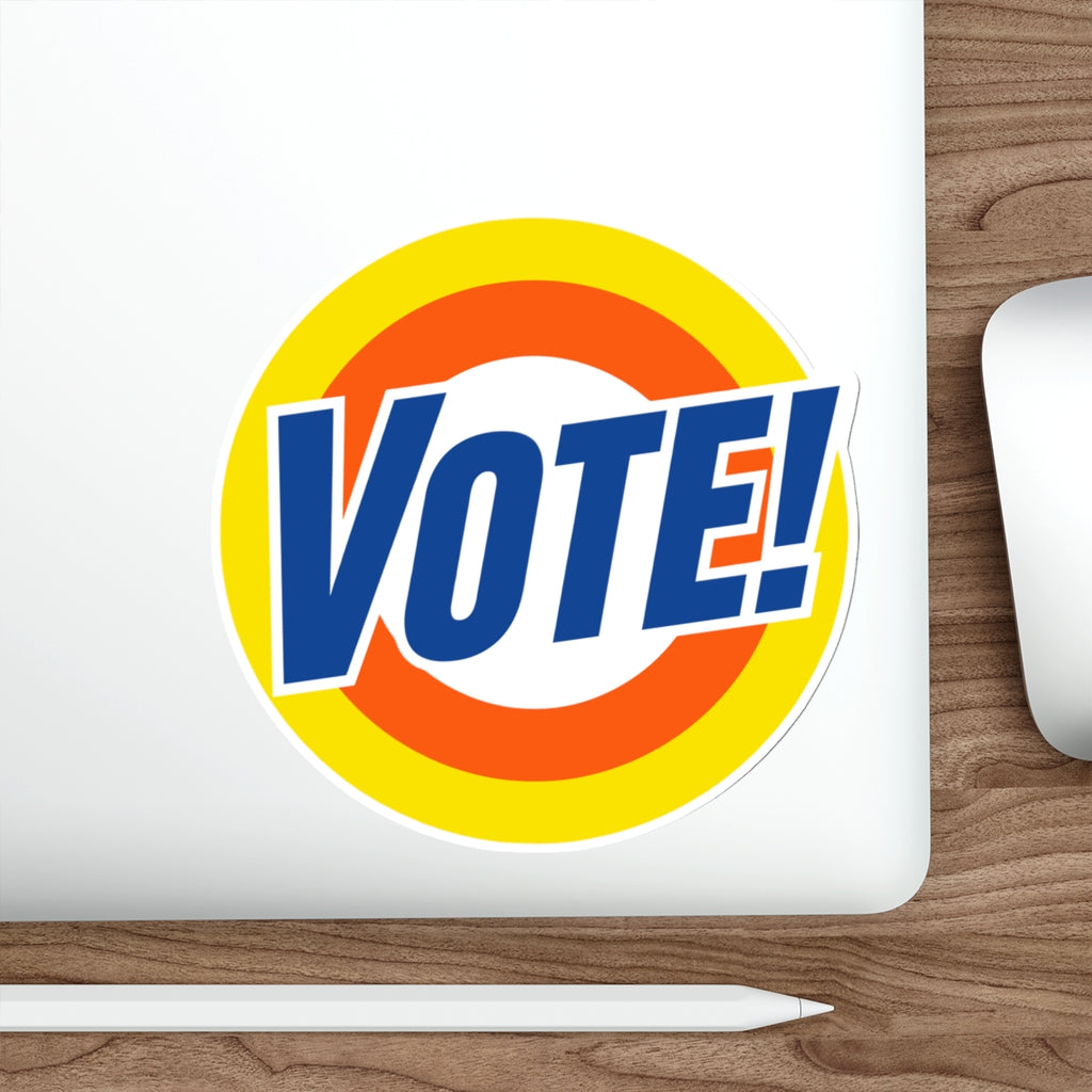 Vote! Round Sticker | Die Cut Sticker, Voter Awareness Decal