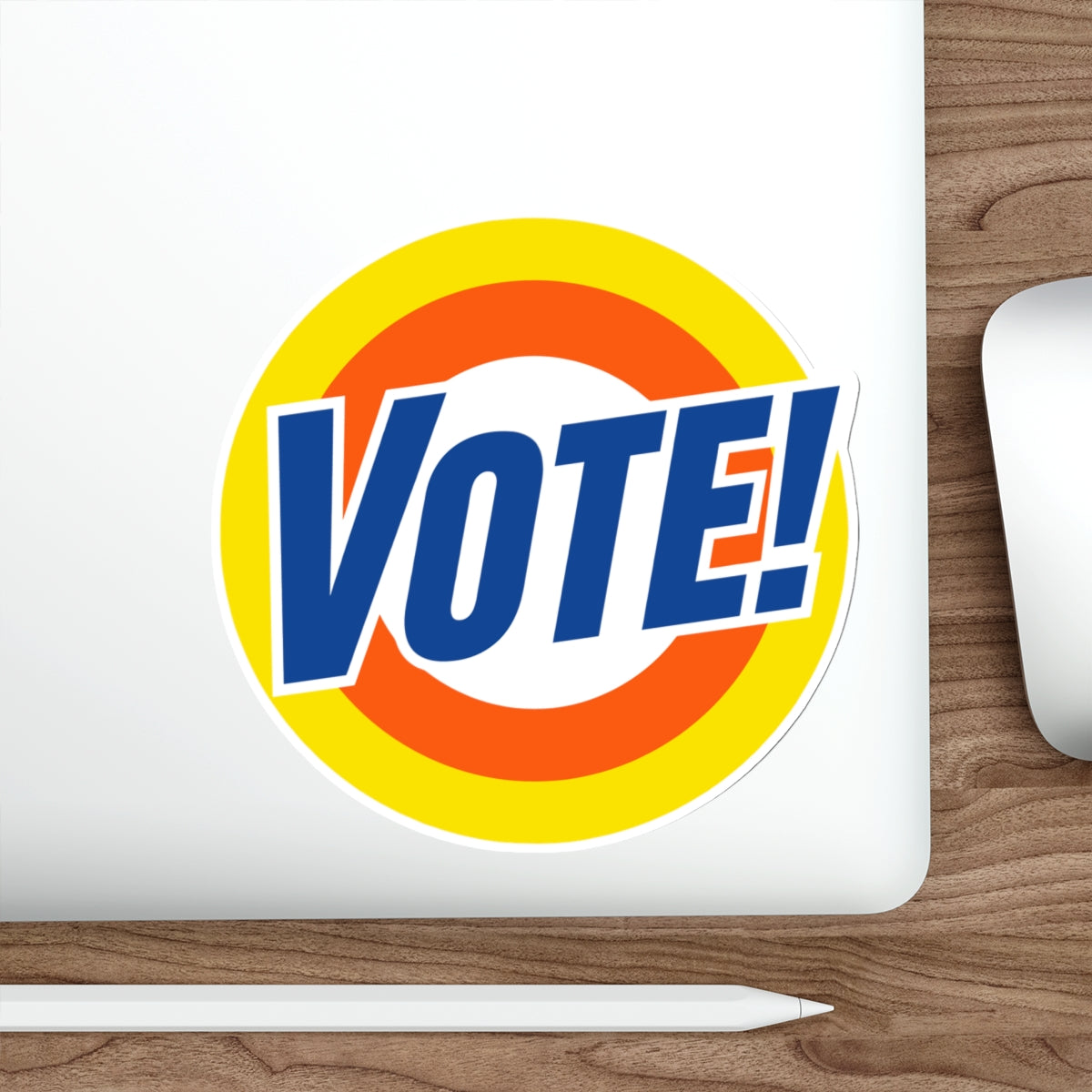 Vote! Round Sticker | Die Cut Sticker, Voter Awareness Decal