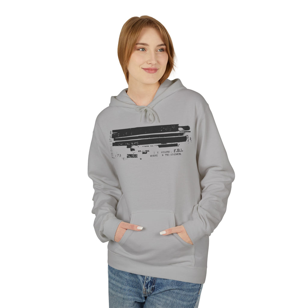 Redacted Document 'TRUMP LIES' Hoodie | Political Statement, Black Ink Print