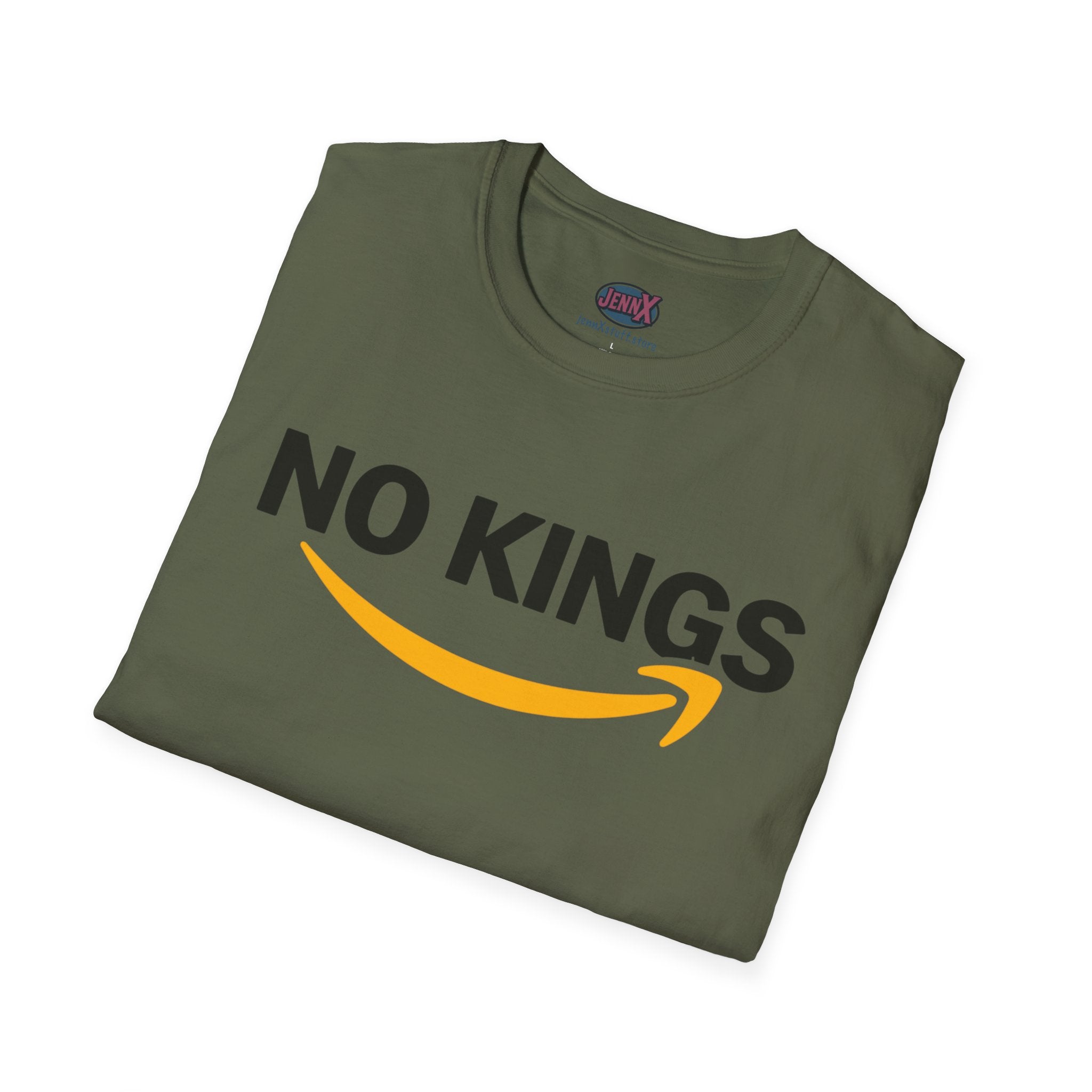 No Kings Amazon T-Shirt | Satirical Logo Parody, Graphic Tee