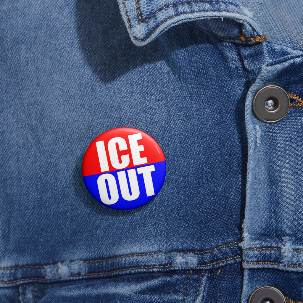 ICE OUT Red, White, and Blue pin | red and blue political style button