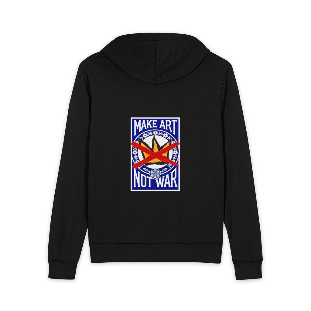 Make Art Not War Hoodie | Peace Symbol with Bold Text