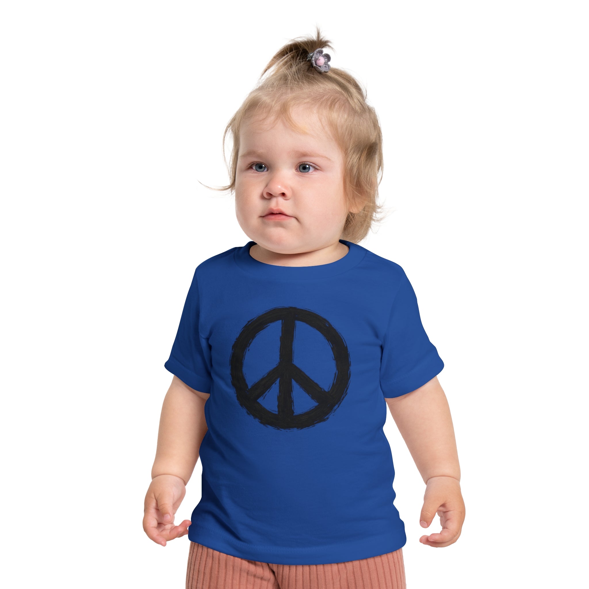 Hand-Drawn Peace Sign Baby T-Shirt | Minimal Hippie Graphic