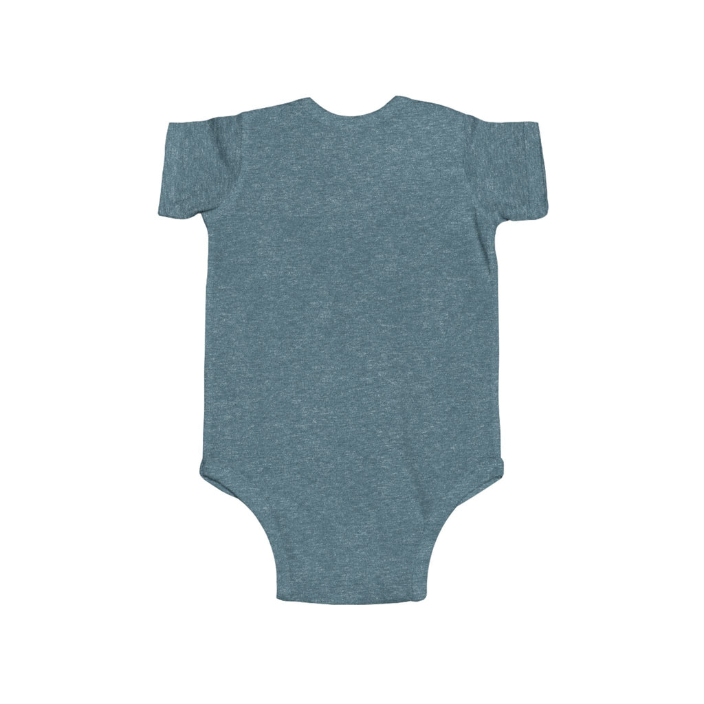 Draft Baron bodysuit Infant Bodysuit | baby onesie with blue varsity text