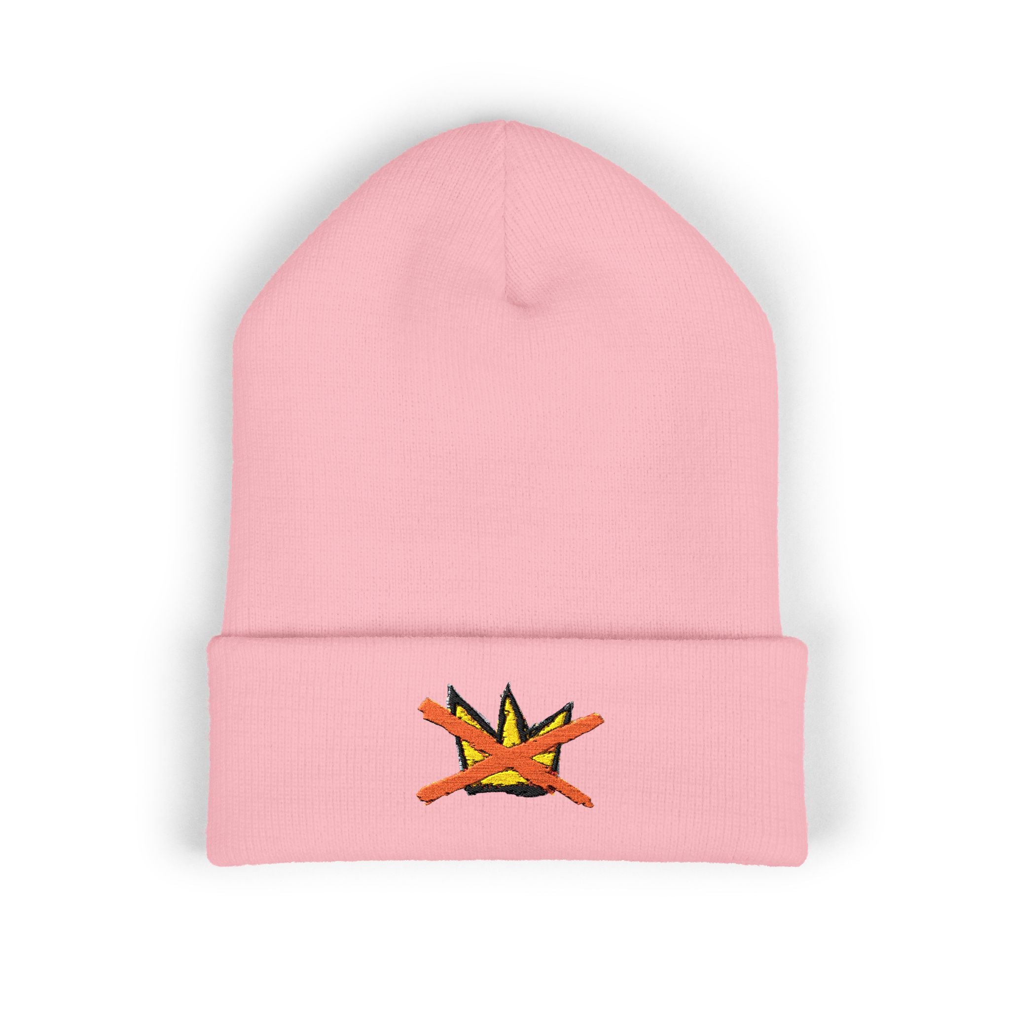 No Kings Cuffed Beanie with Embroidery - No Trump - Nope - No Kings Crown