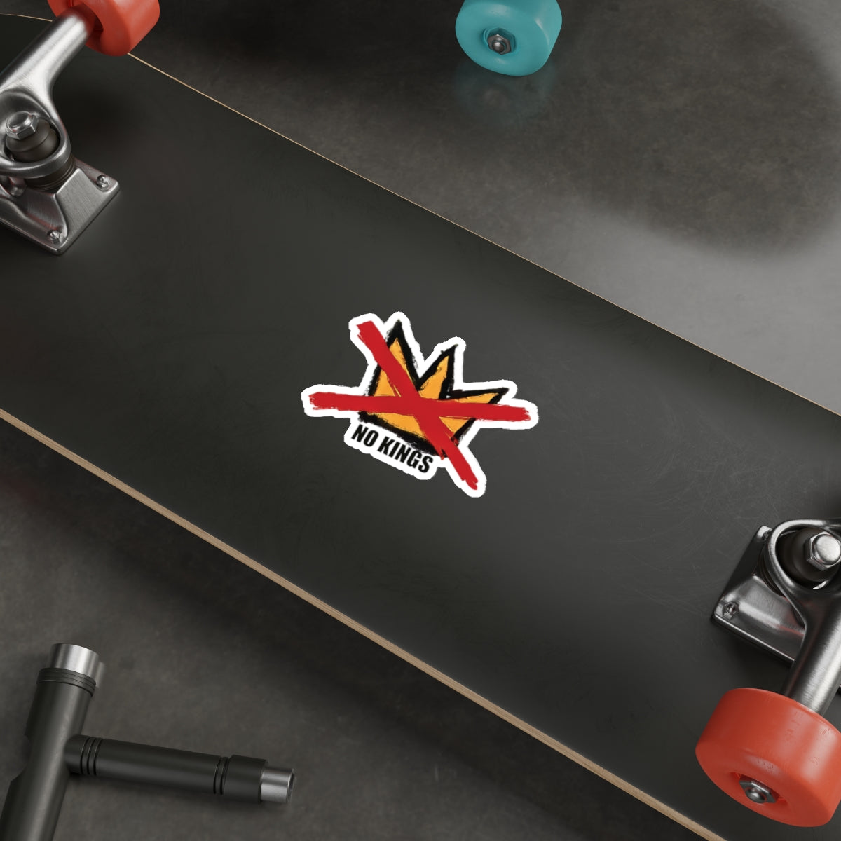 No Kings Hand-drawn Die-Cut Sticker - Artist Made!
