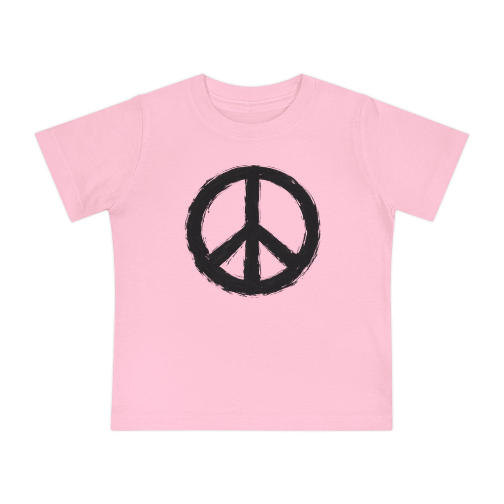 Hand-Drawn Peace Sign Baby T-Shirt | Minimal Hippie Graphic