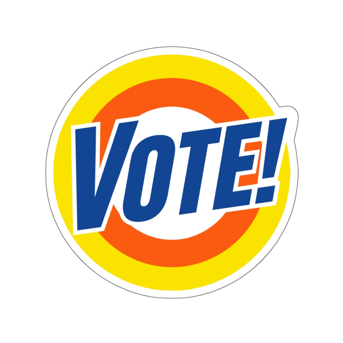 Vote! Round Sticker | Die Cut Sticker, Voter Awareness Decal