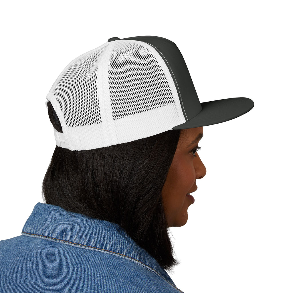 No Kings flame skull embroidery Trucker Cap | 5-panel mesh hat