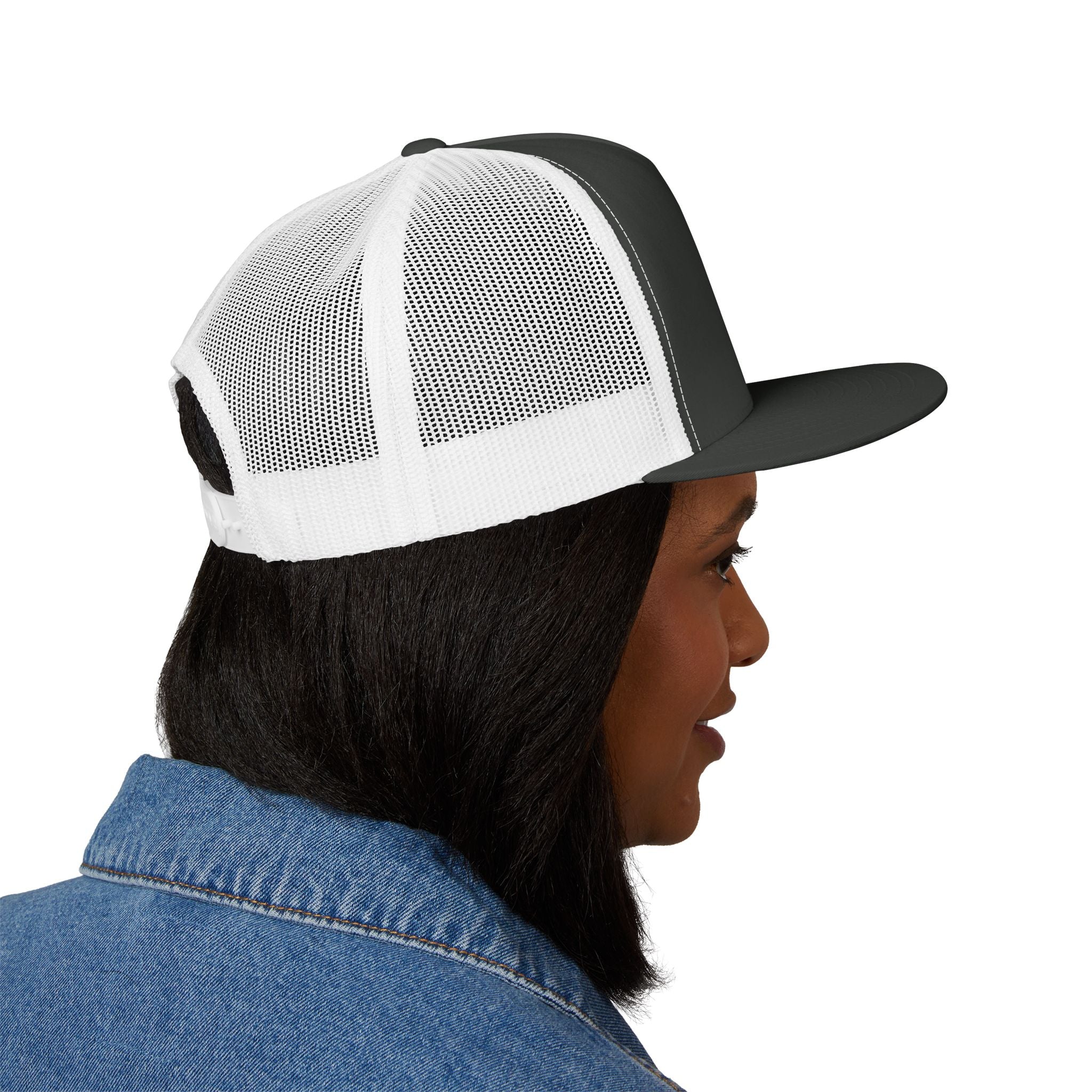 No Kings flame skull embroidery Trucker Cap | 5-panel mesh hat