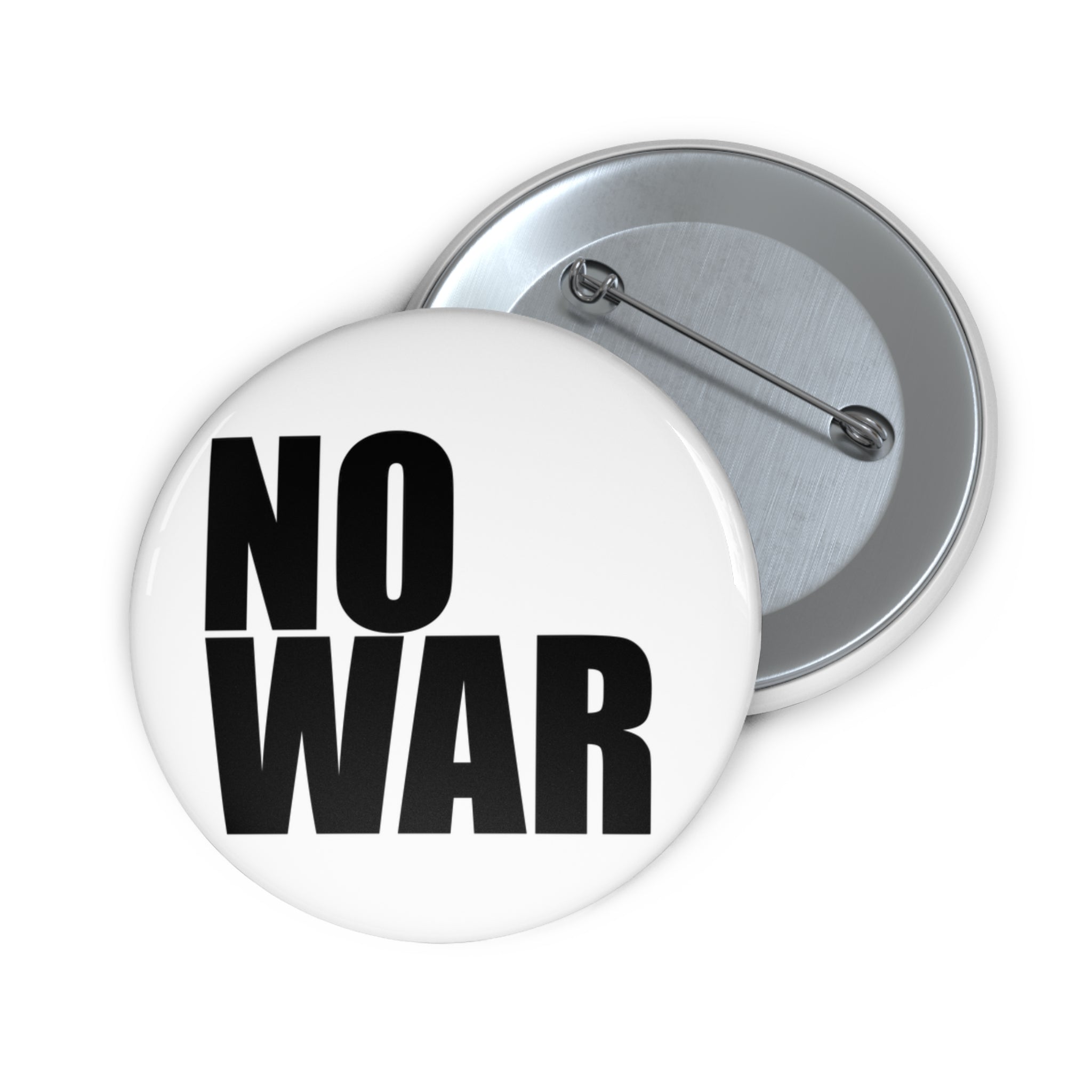 NO WAR peace slogan Pin Button | Anti-War Protest Badge
