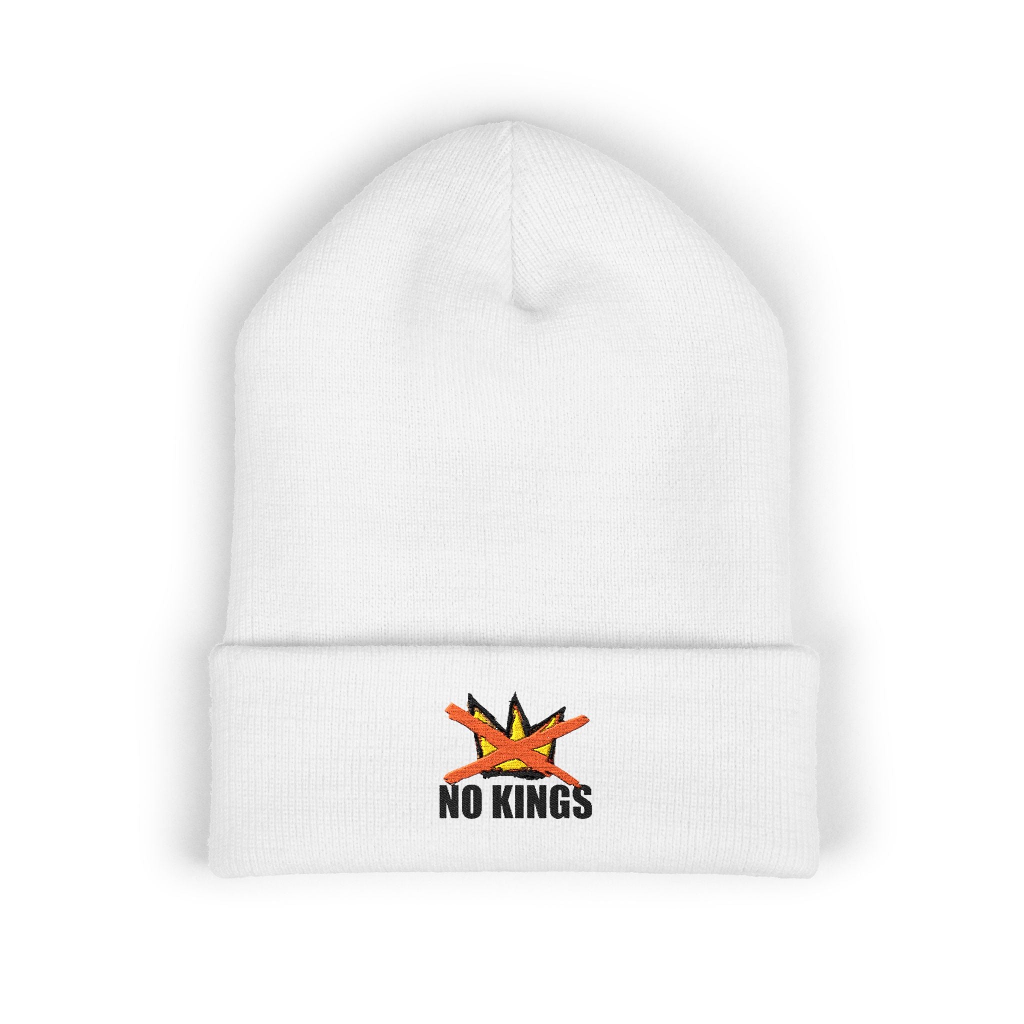 No Kings Anti Trump Beanie Embroidered Cuffed - Soft, gift for lovers of freedom
