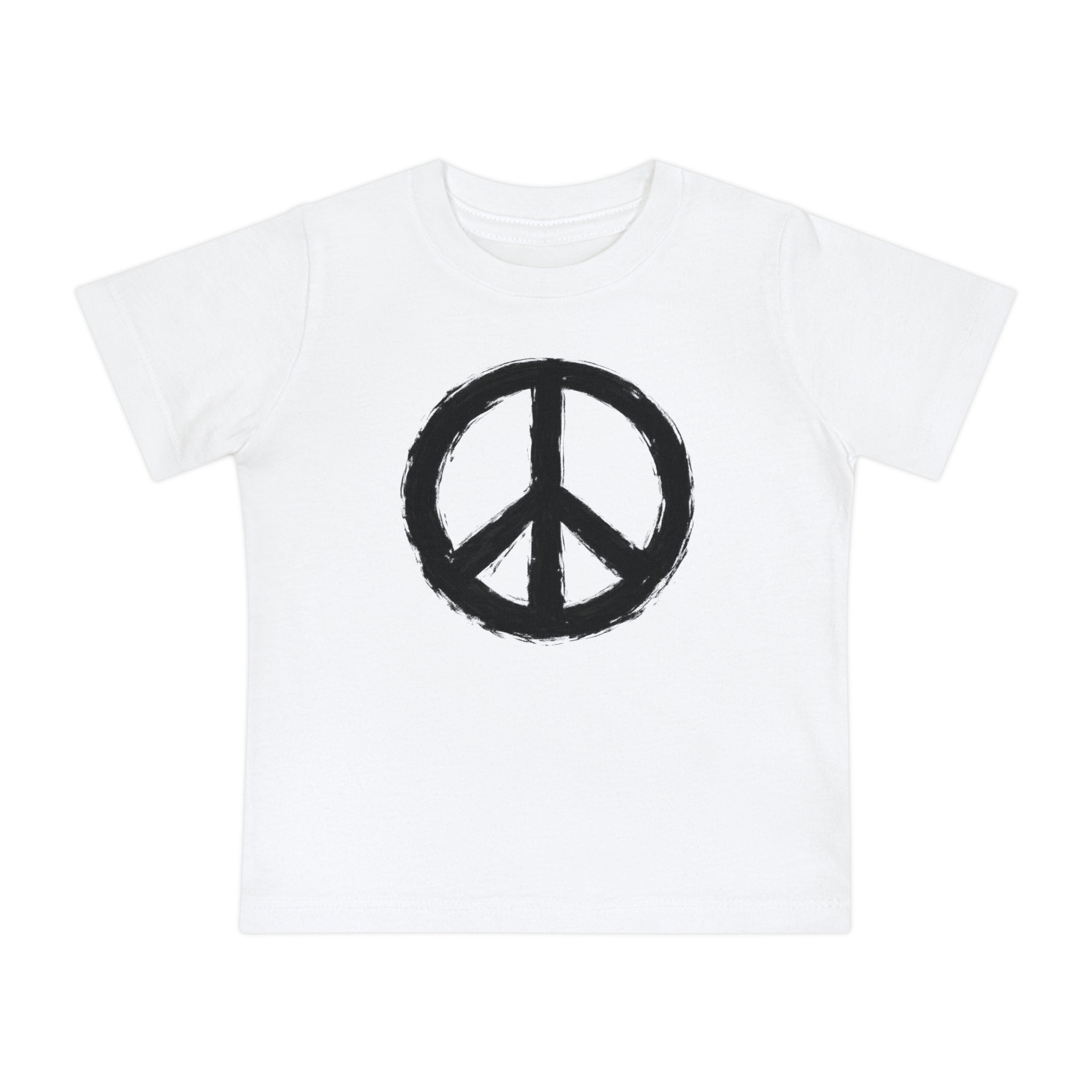 Hand-Drawn Peace Sign Baby T-Shirt | Minimal Hippie Graphic