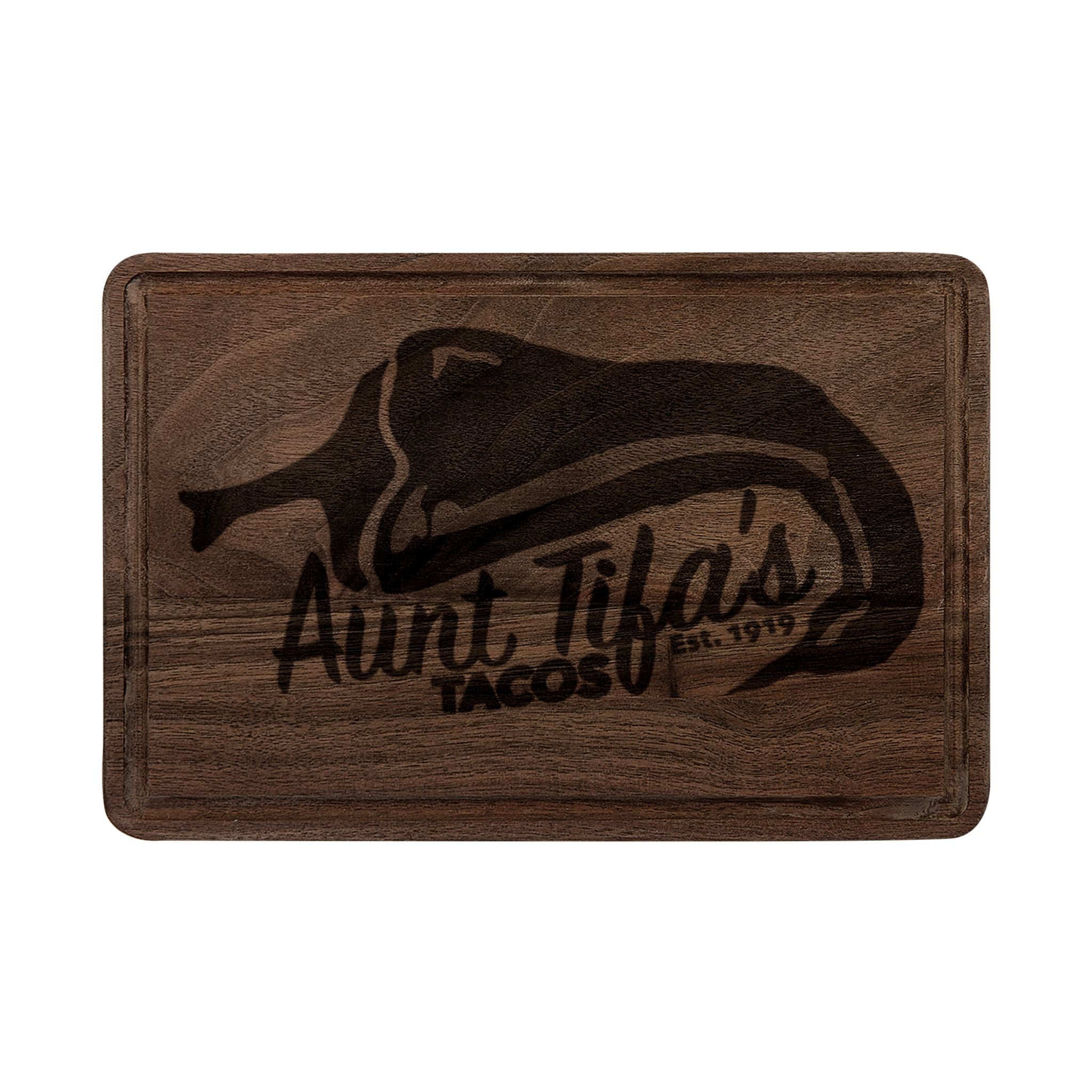 Aunt Tifa's Tacos Wooden Cutting Board - Perfect Anti-Trump ANTIFA gift - Political Satire