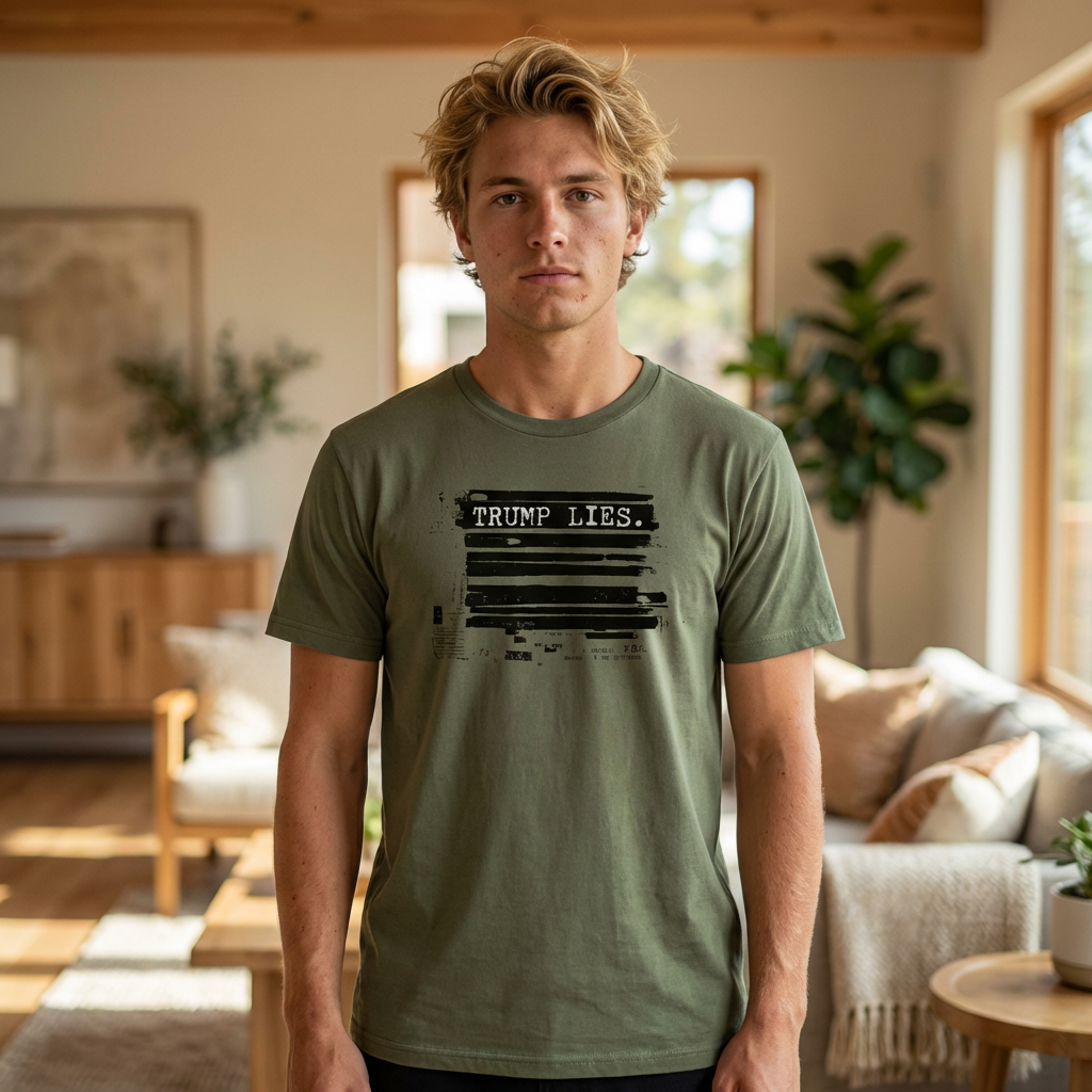 Trump Lies T-Shirt | Epstein Redacted Design, Political Statement Tee