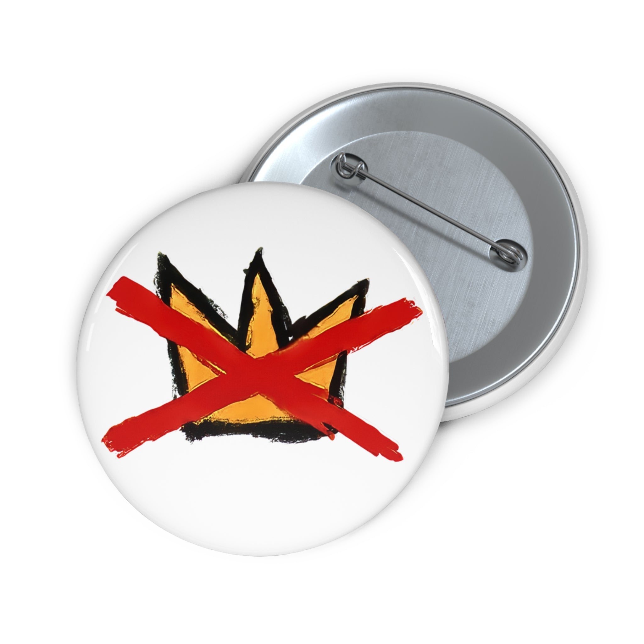 No Kings protest pin button