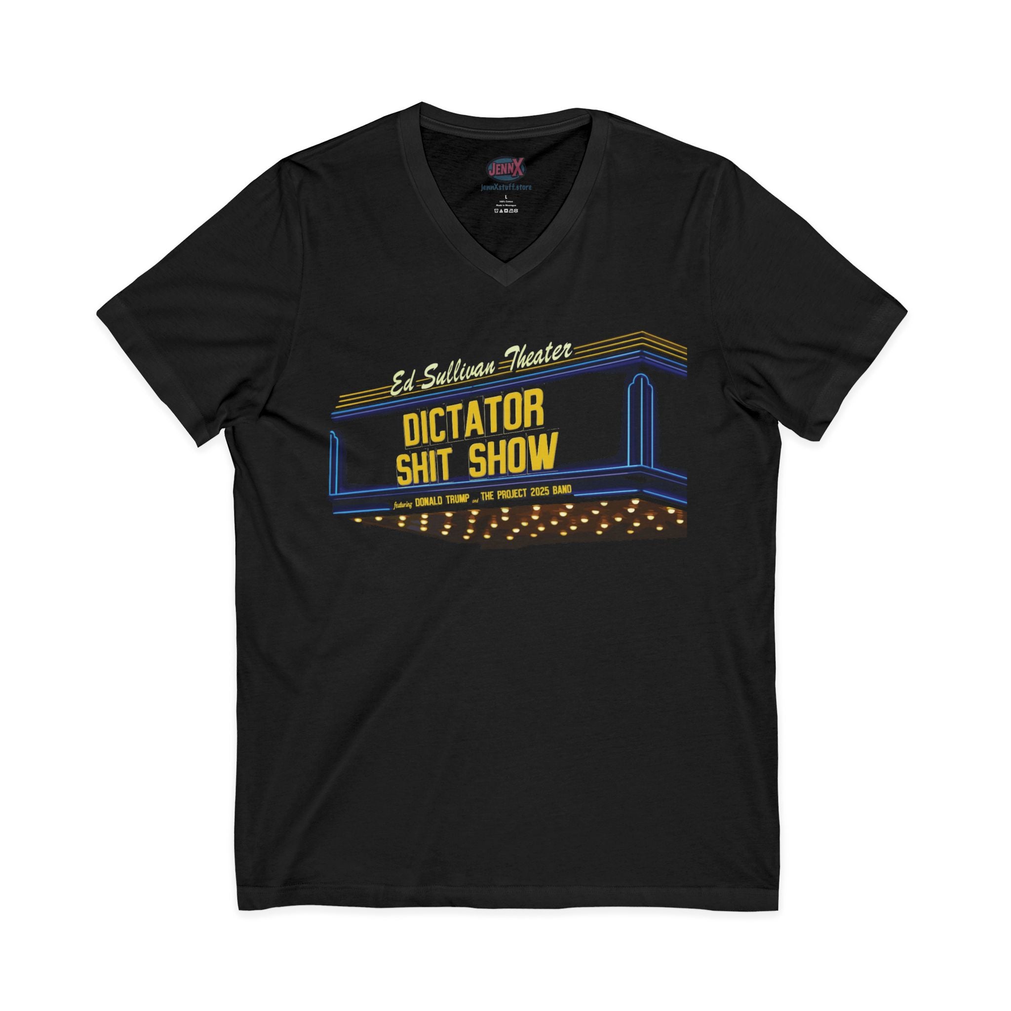Colbert, Kimmell, free speech shirt - " The Dictator Shit Show Featuring Donald Trump and The Project 2025 Band"
