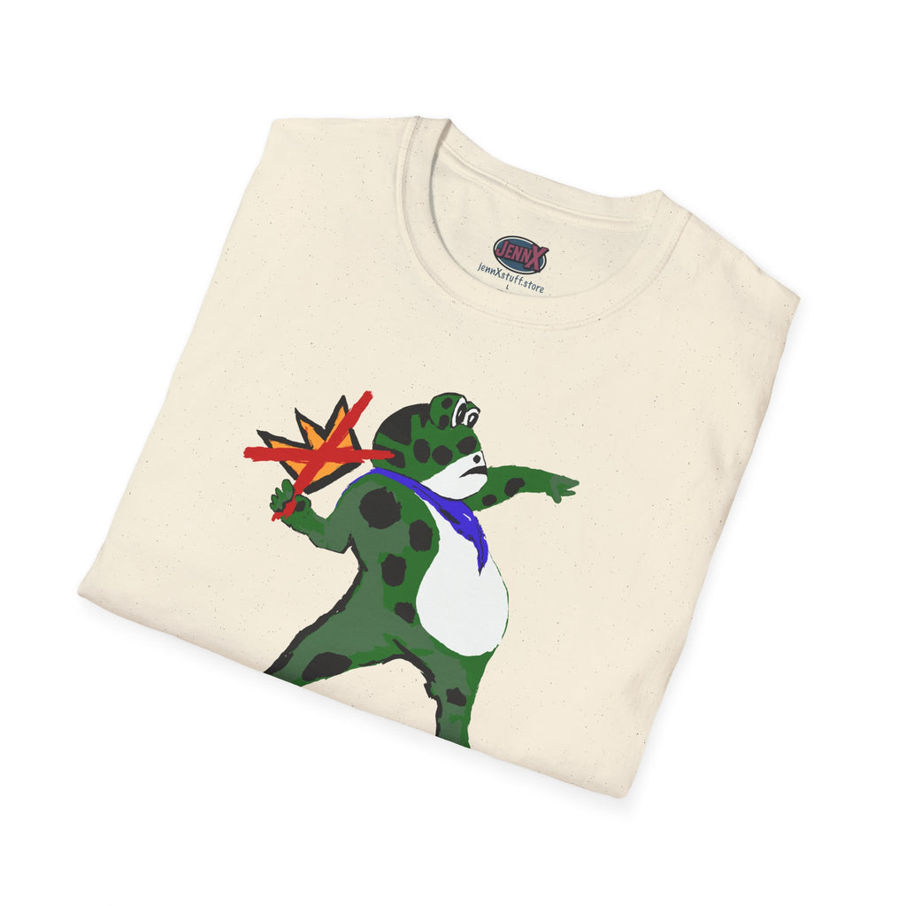 No Kings Banksy Flower Thrower inspired Protest Frog T-Shirt