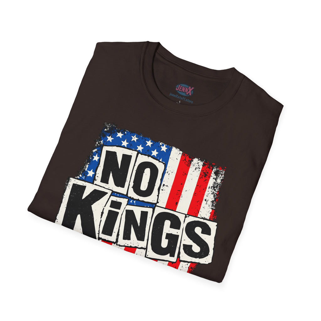 No Kings Sex Pistols parody American Flag T-Shirt