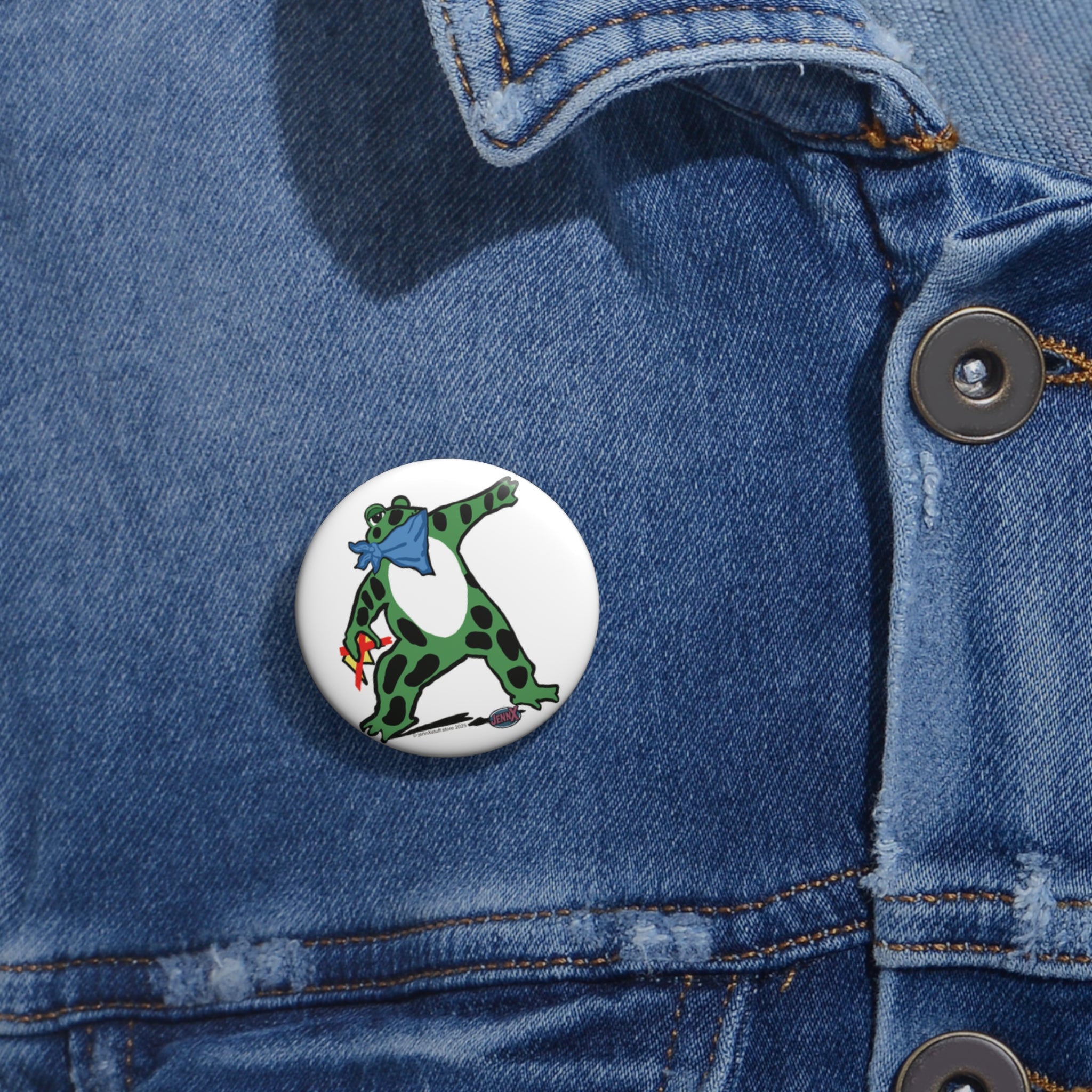 Peace Frog Protest Pin Button | Portland No Kings Resist | Anti-Trump Anti-Kristi Noem Graphic | JennX Political Art I No Kings