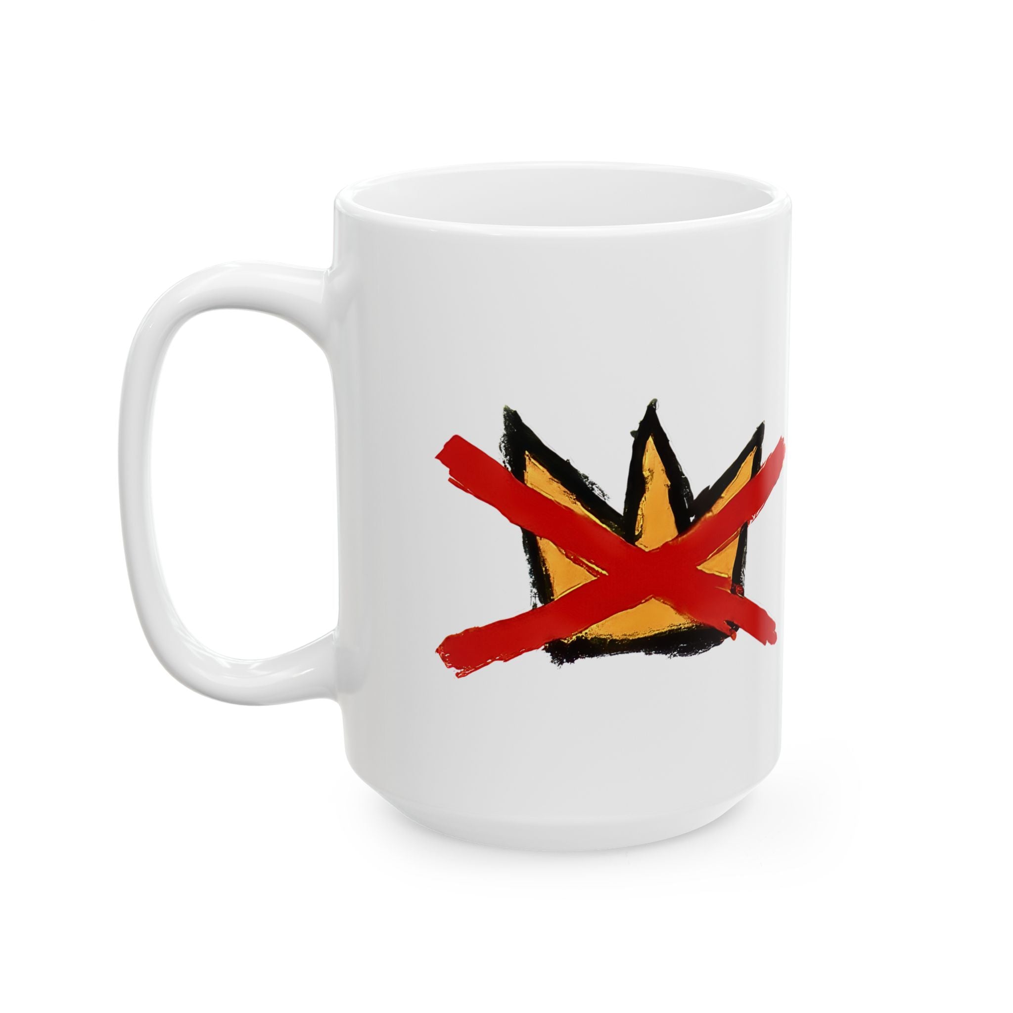 No Kings March Protest Ceramic Mug,  Hand-Drawn (11oz, 15oz)