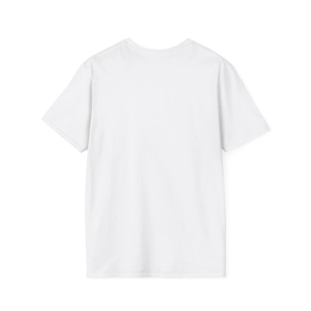 Plain white protest tee back view, ready for bold anti-MAGA graphic design